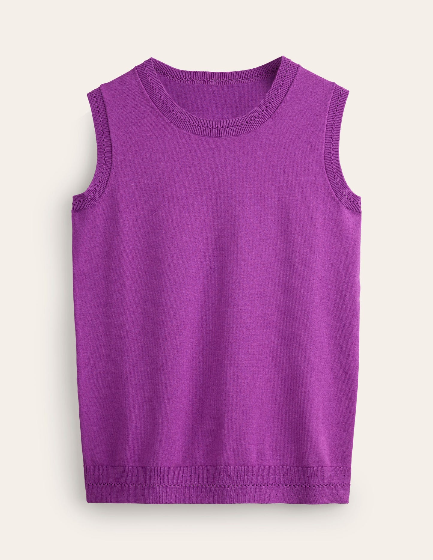 Catriona Crew Neck Cotton Tank-Jewel Purple
