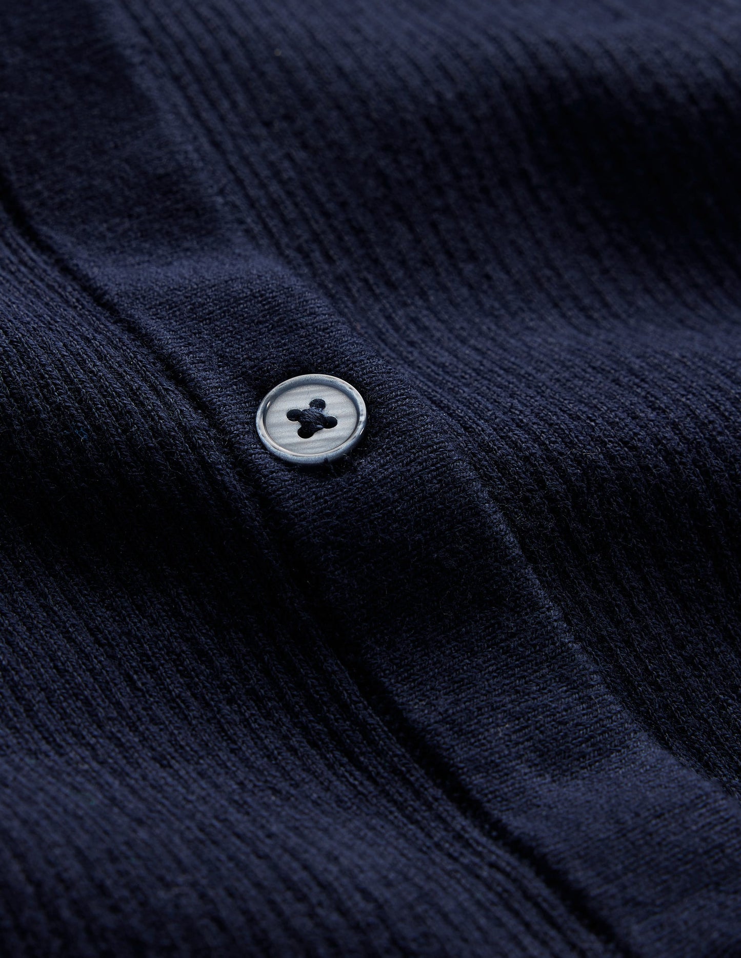 Cotton Rib Cardigan-Navy