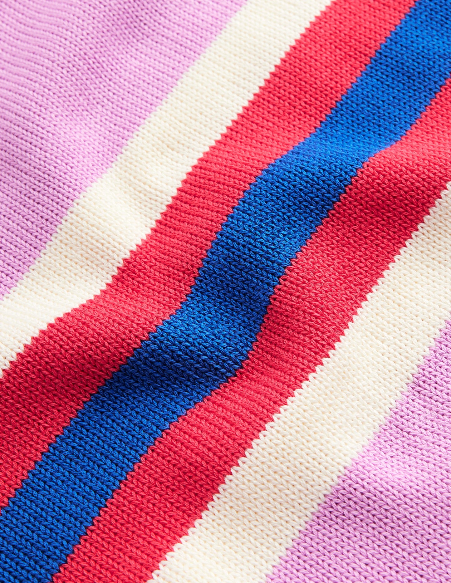 Stripe Knitted Jumper-Lilac, Warm Ivory, Red Stripe