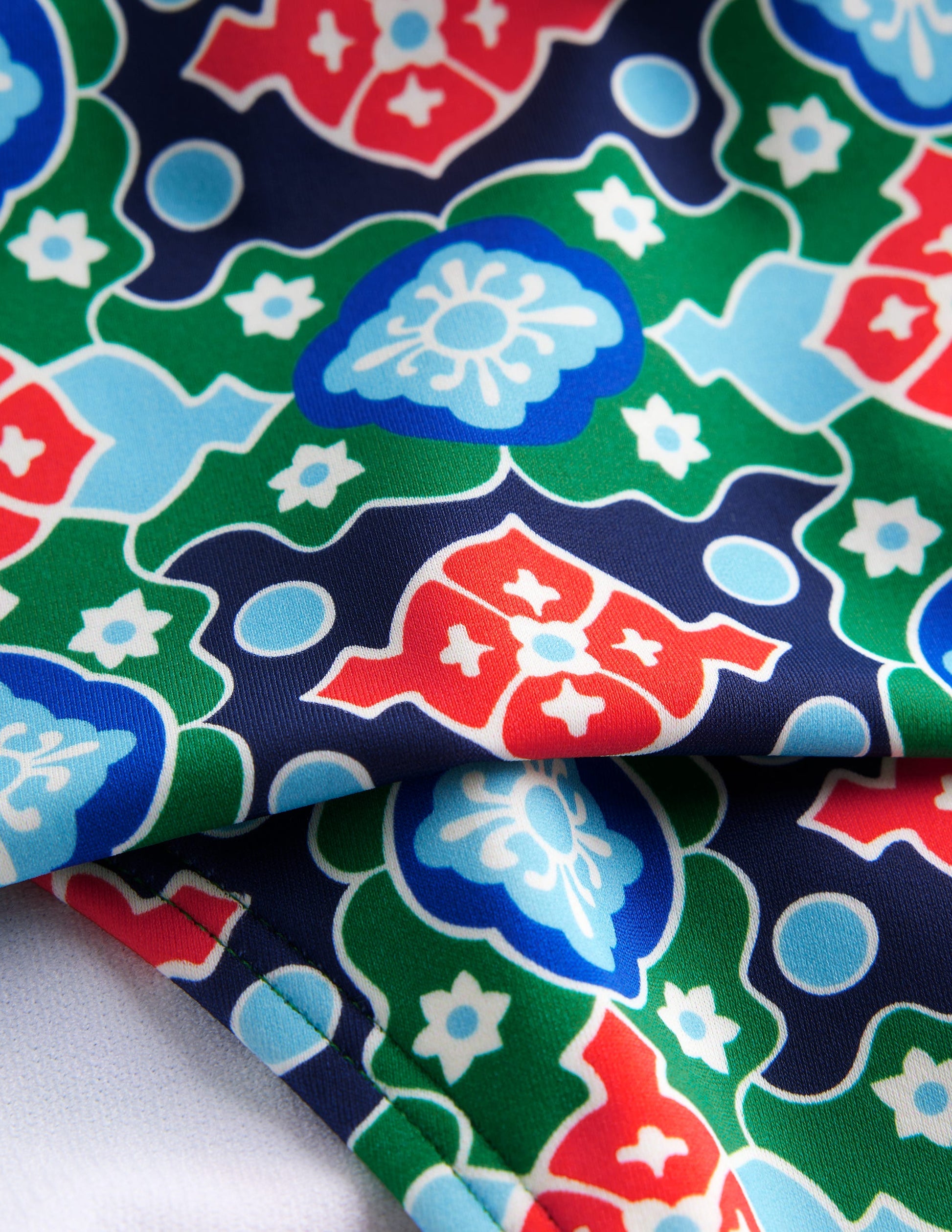 Classic Fold Bikini Bottoms-Green Tambourine, Coastal Tile-6