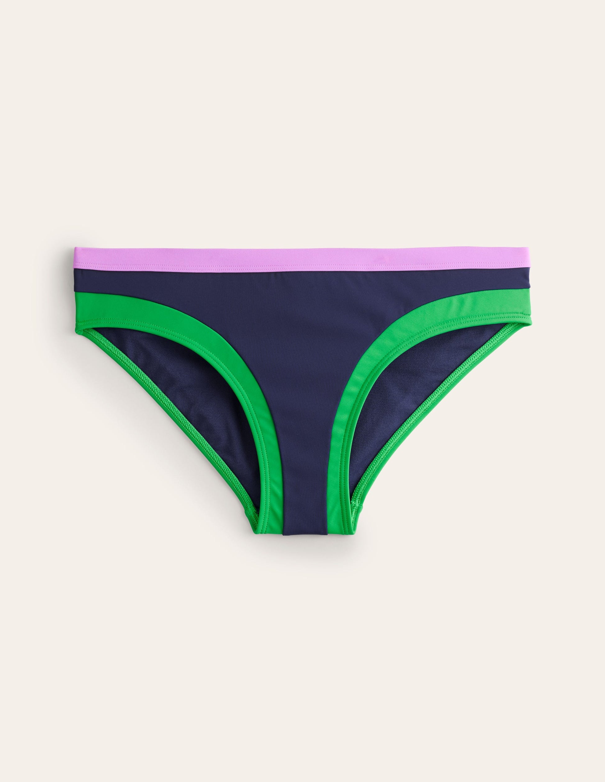 Santorini Bikini Bottoms-Navy/ Green Colourblock-5