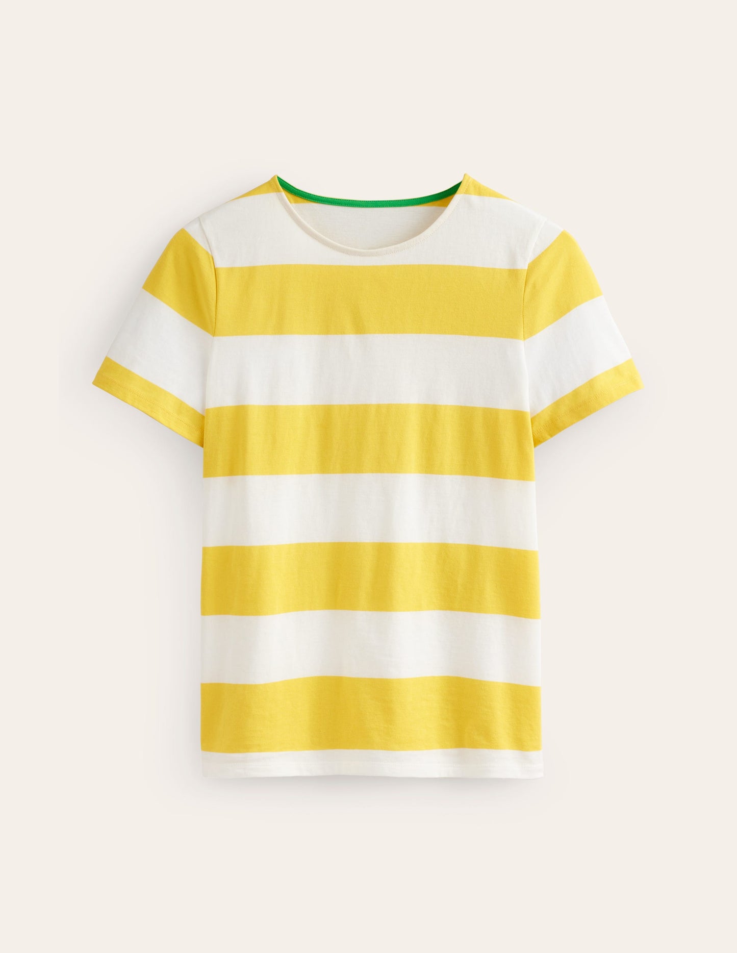 Bea Short Sleeve Breton-Yellow, Ivory Wide Stripe