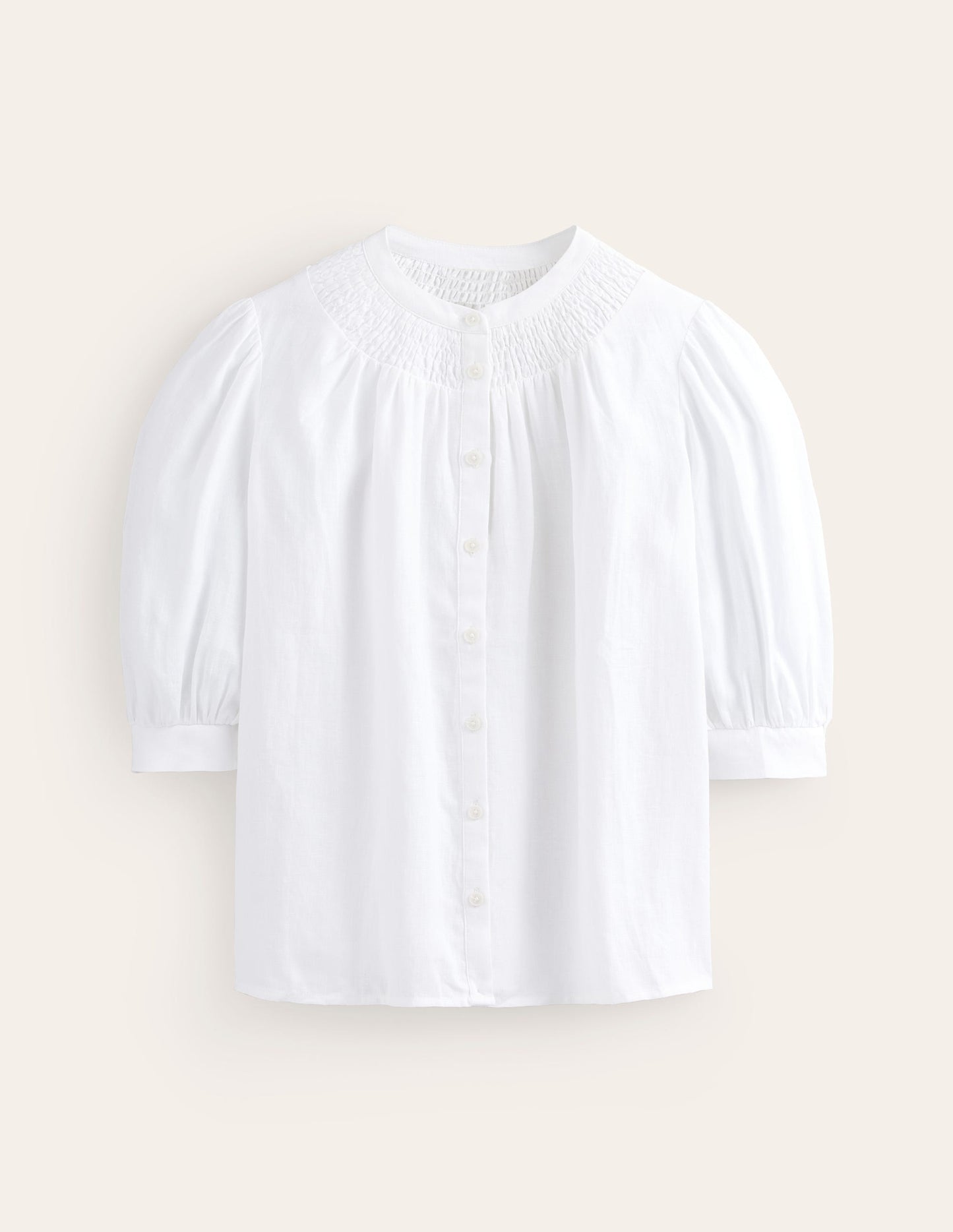 Ada Linen Top-White