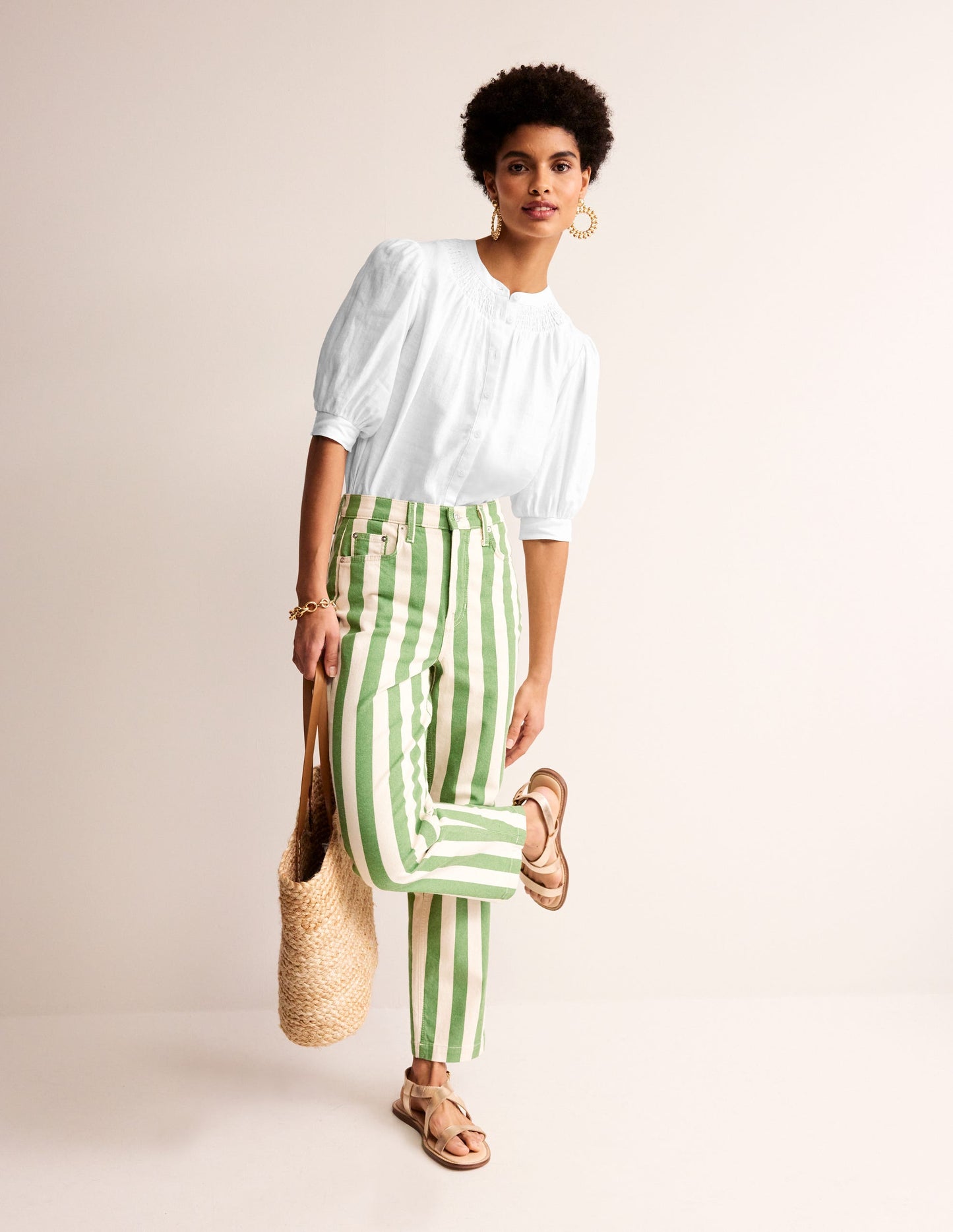 Ada Linen Top-White