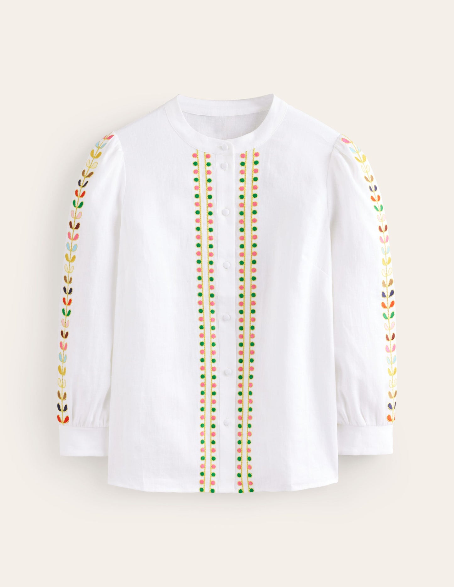 Ava Embroidered Top-White
