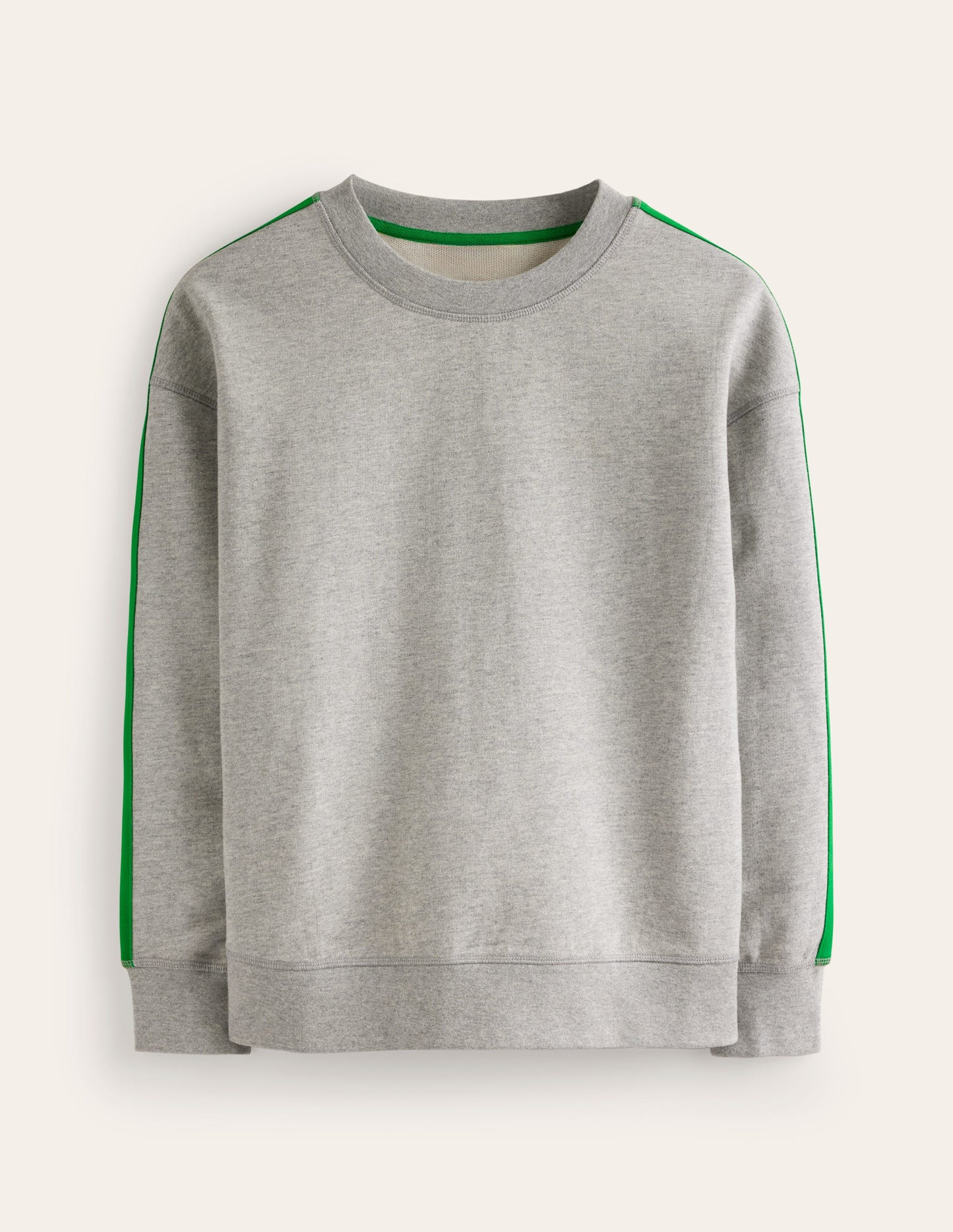 Drop Shoulder Sweatshirt-Grey Neon Stripe