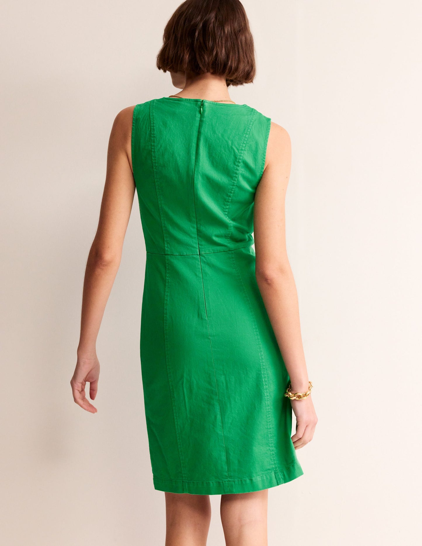 Helena Chino Short Dress-Green Tambourine