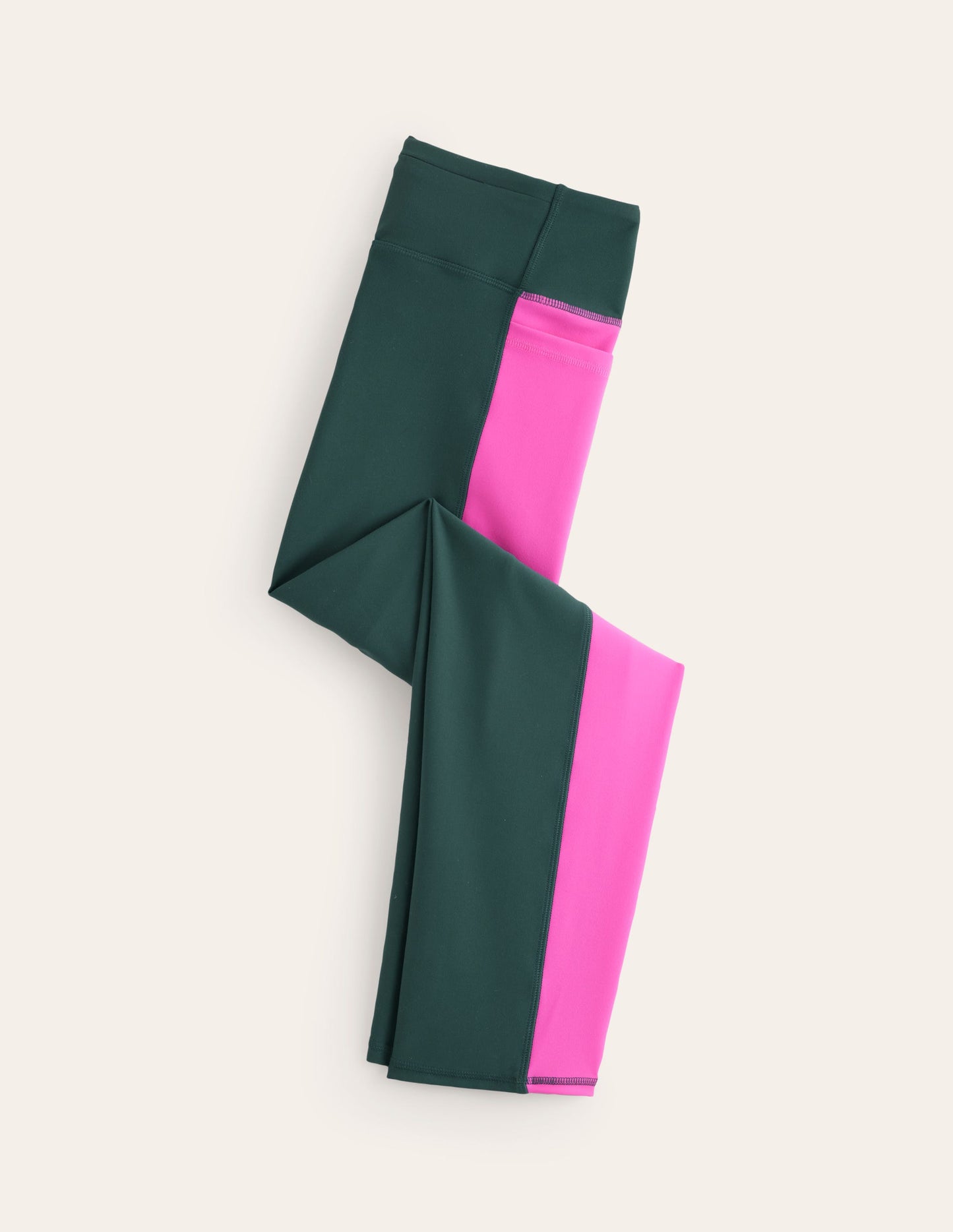 Colour Block 7/8 Leggings-Green/Pink Colourblock