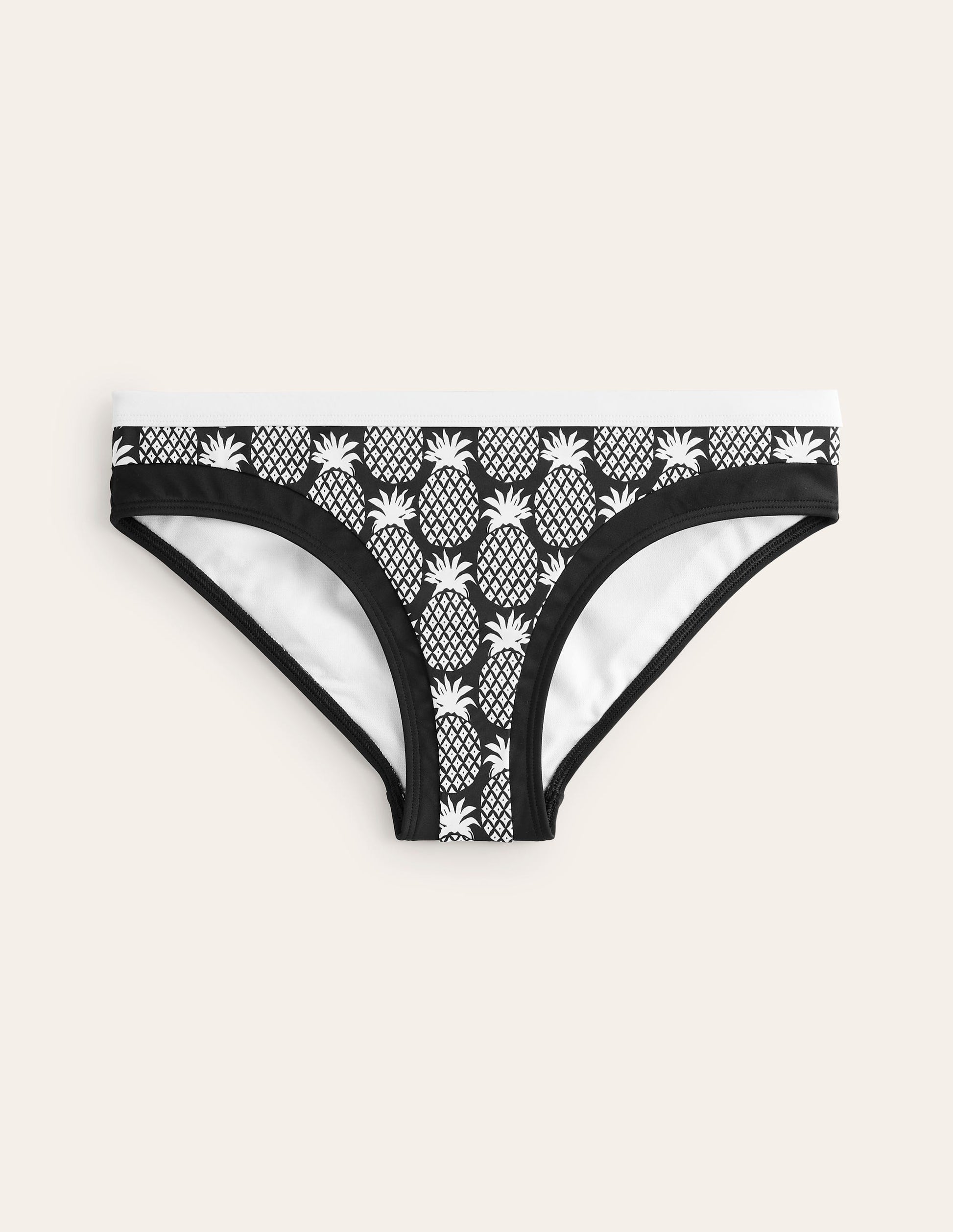 Santorini Bikini Bottoms-Black, Pineapple Geo-5