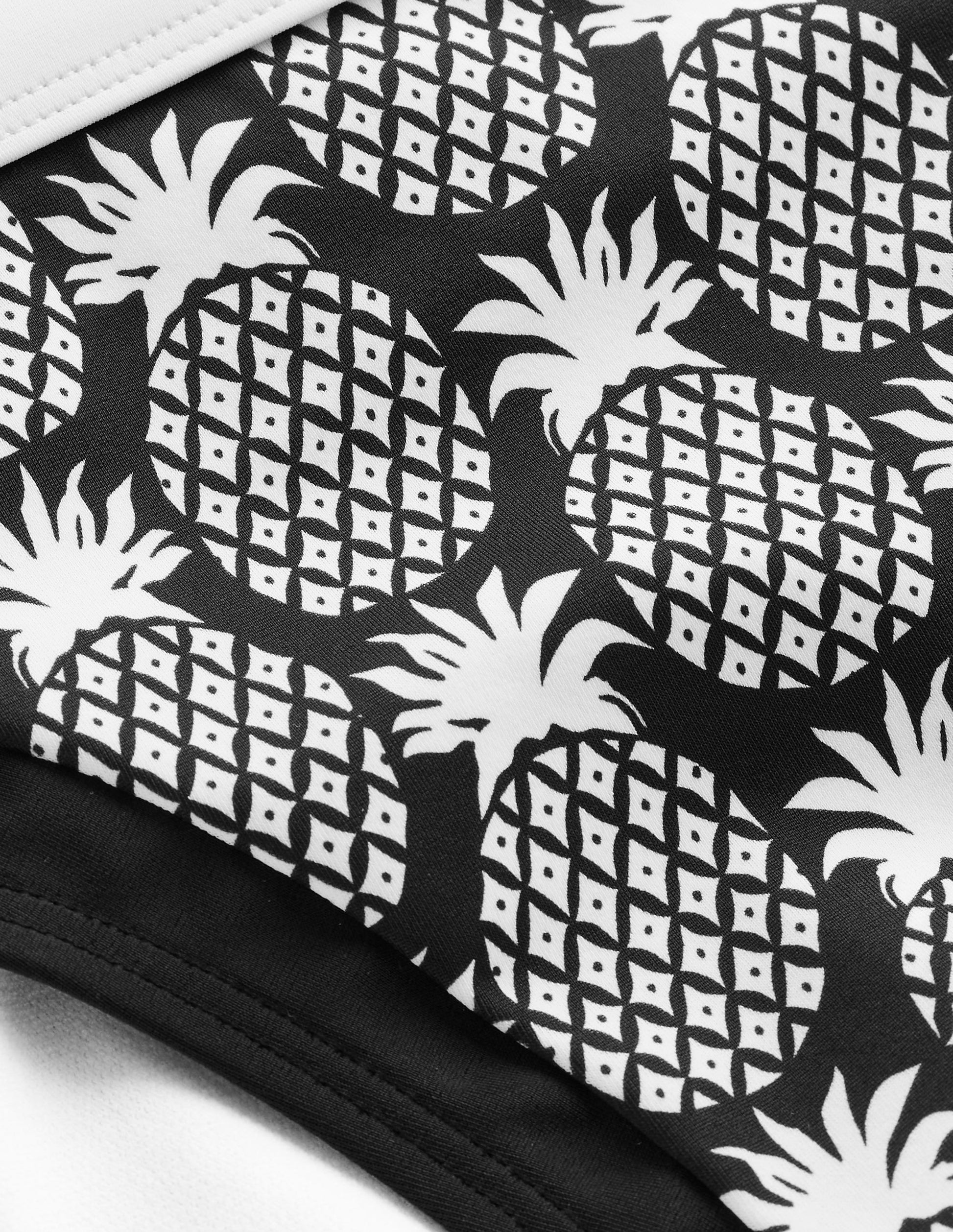 Santorini Bikini Bottoms-Black, Pineapple Geo-6