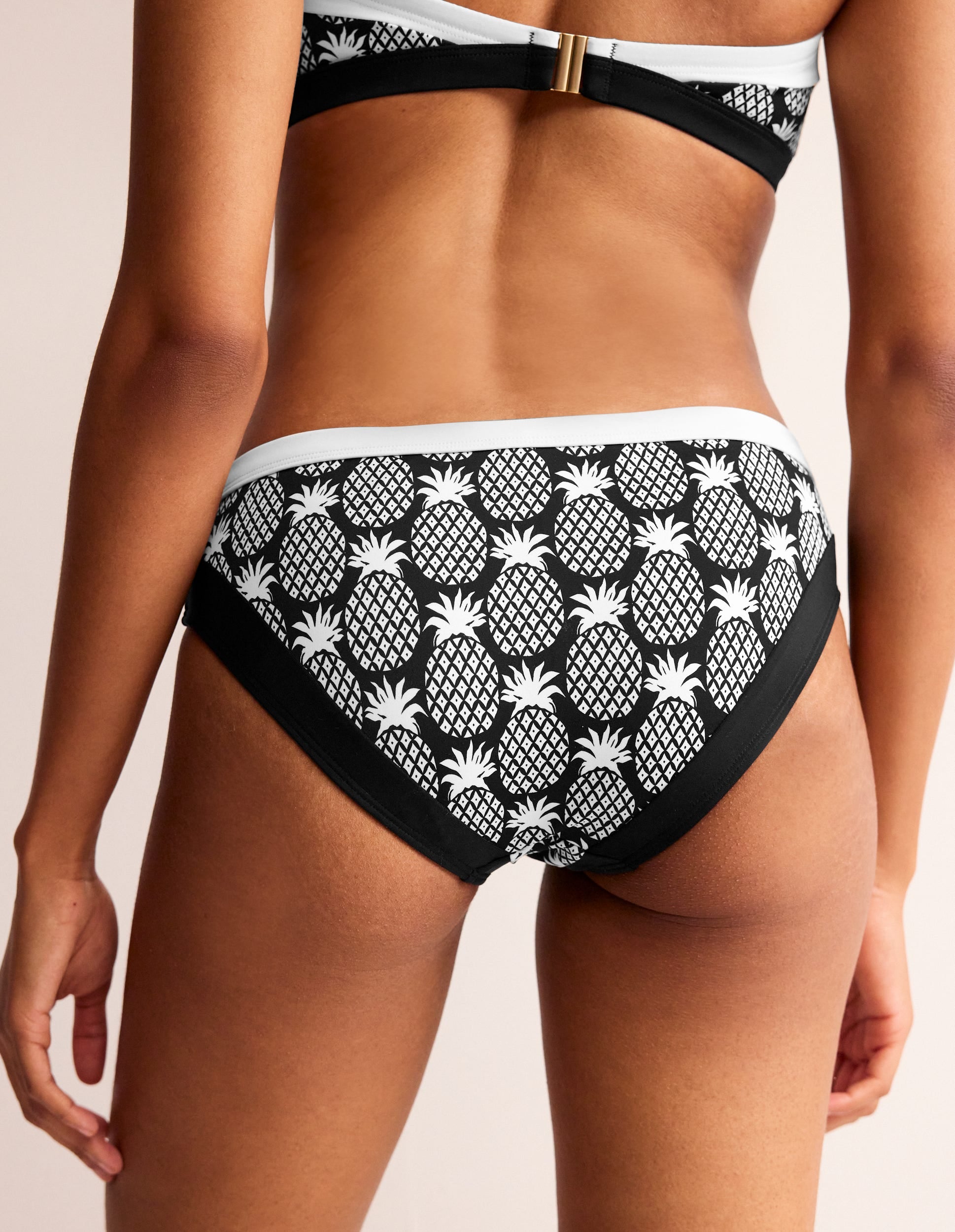 Santorini Bikini Bottoms-Black, Pineapple Geo-3