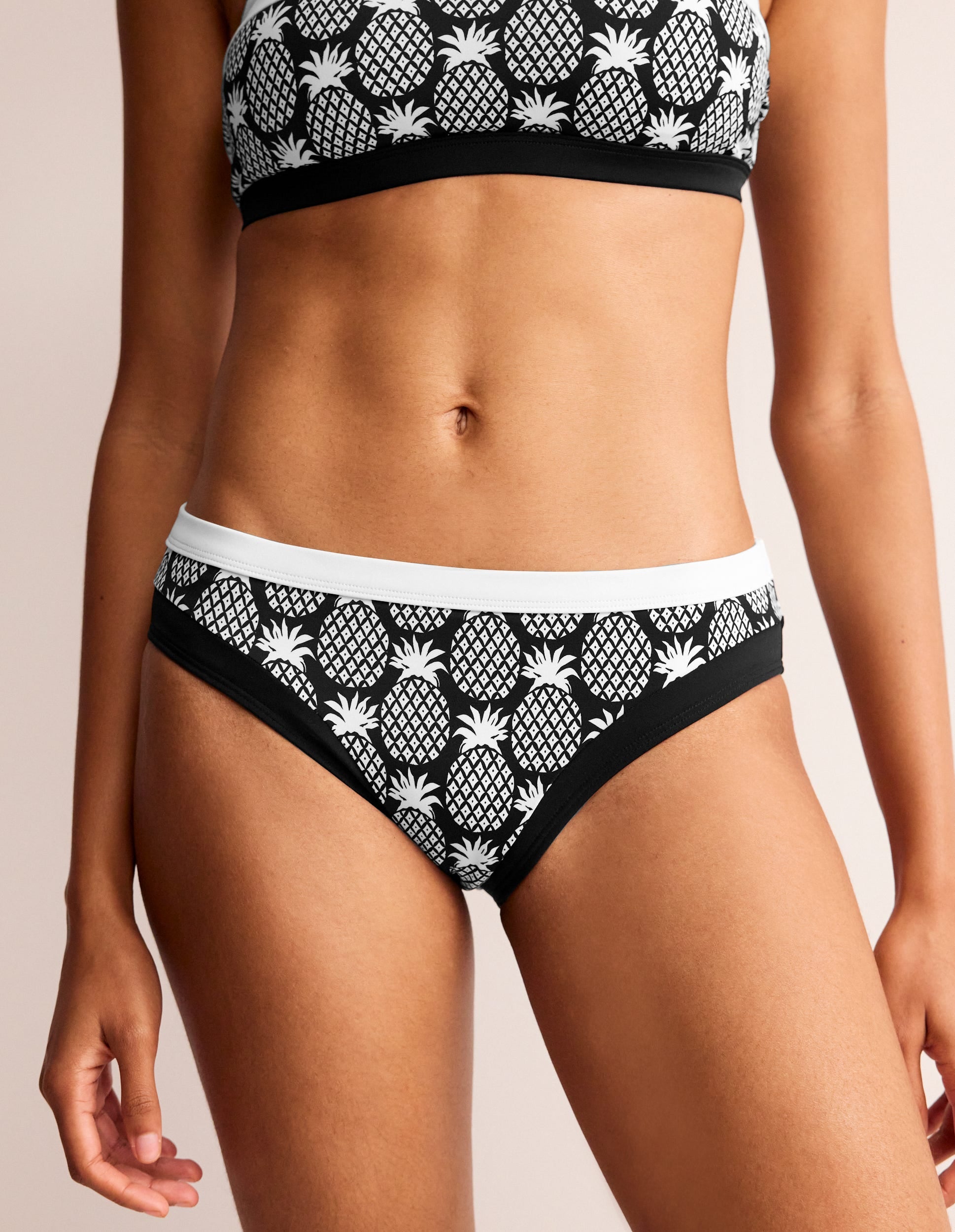 Santorini Bikini Bottoms-Black, Pineapple Geo-4