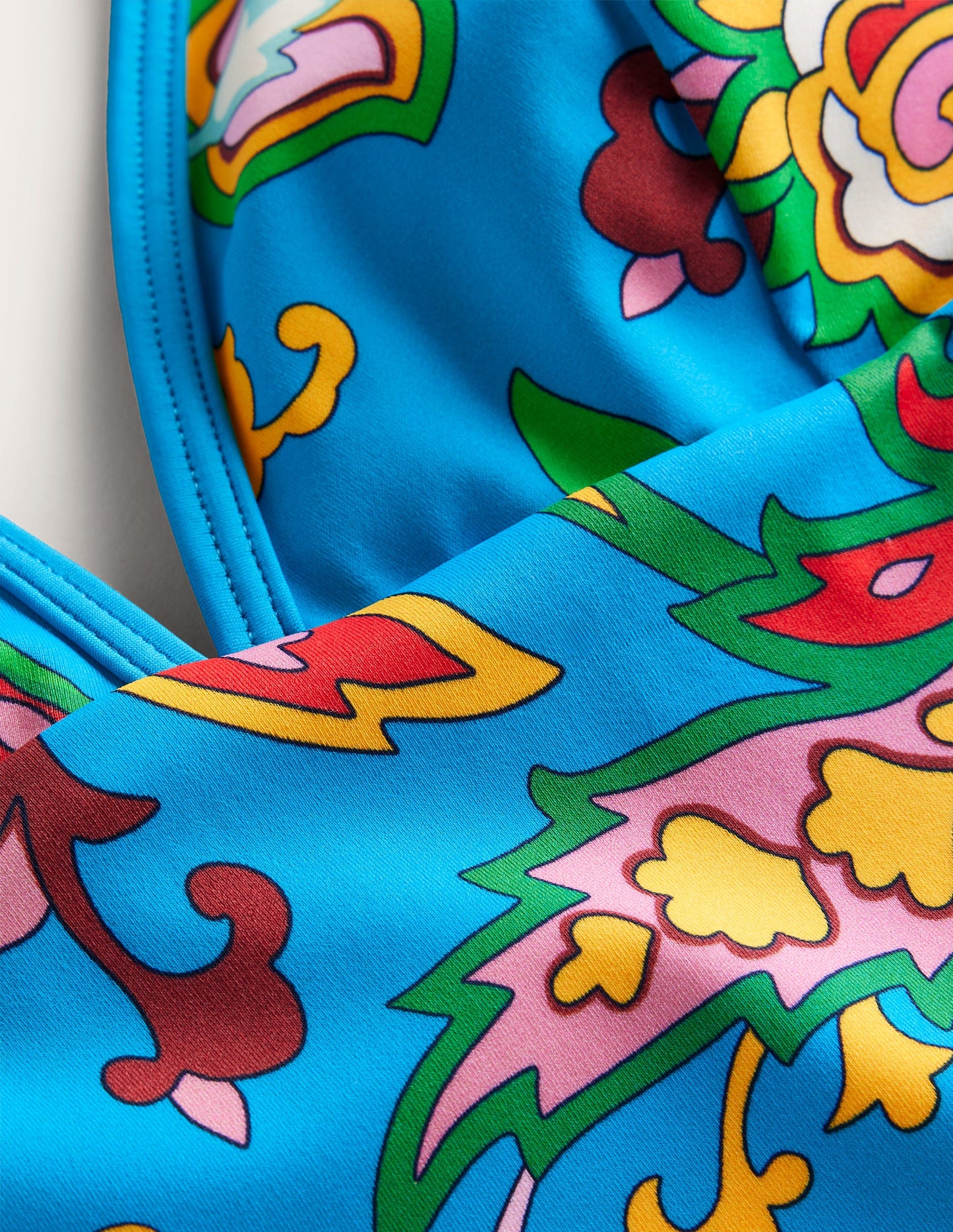 Como String Swimsuit-Vivid Blue, Paisley Azure