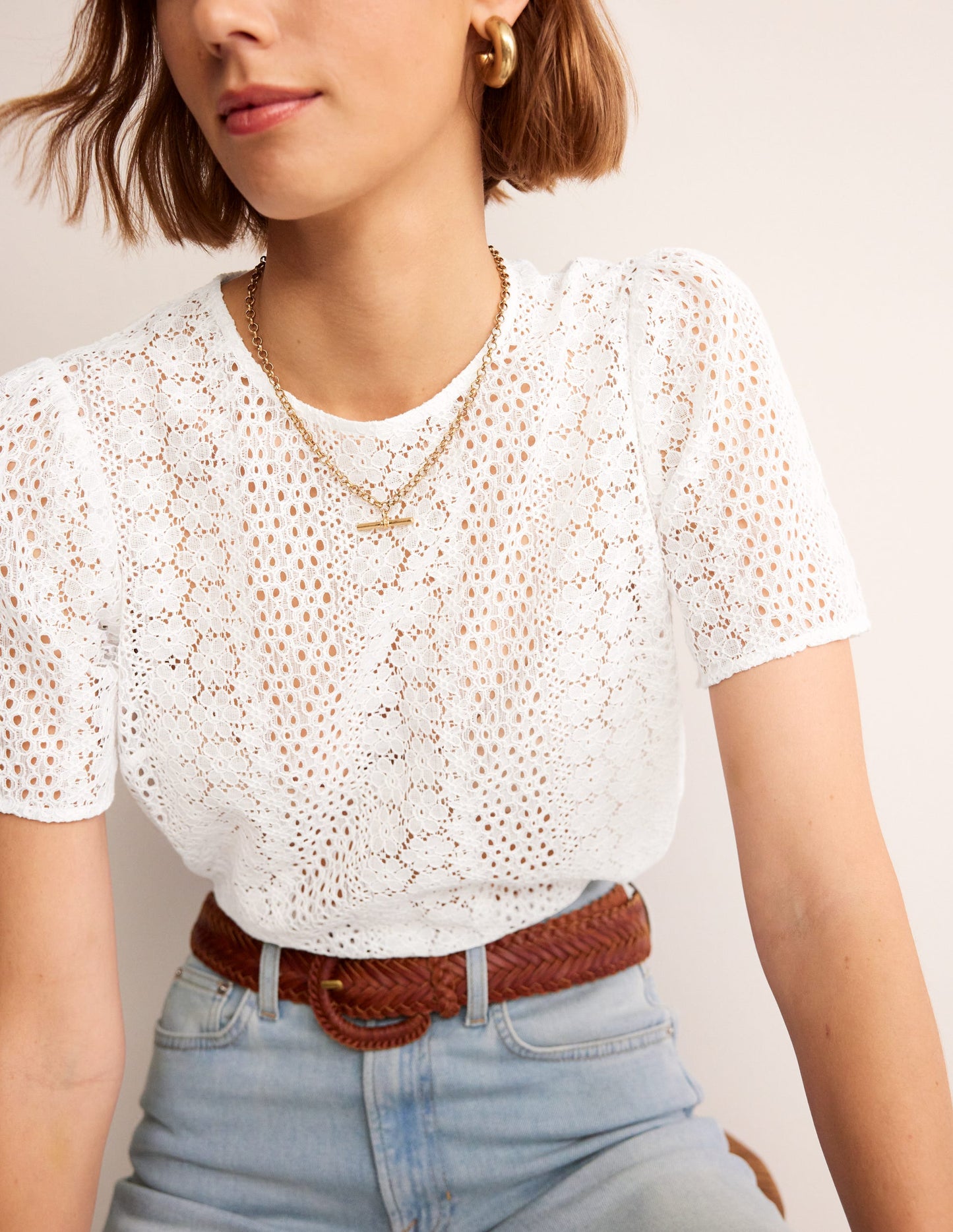 Lace T-Shirt-Ivory