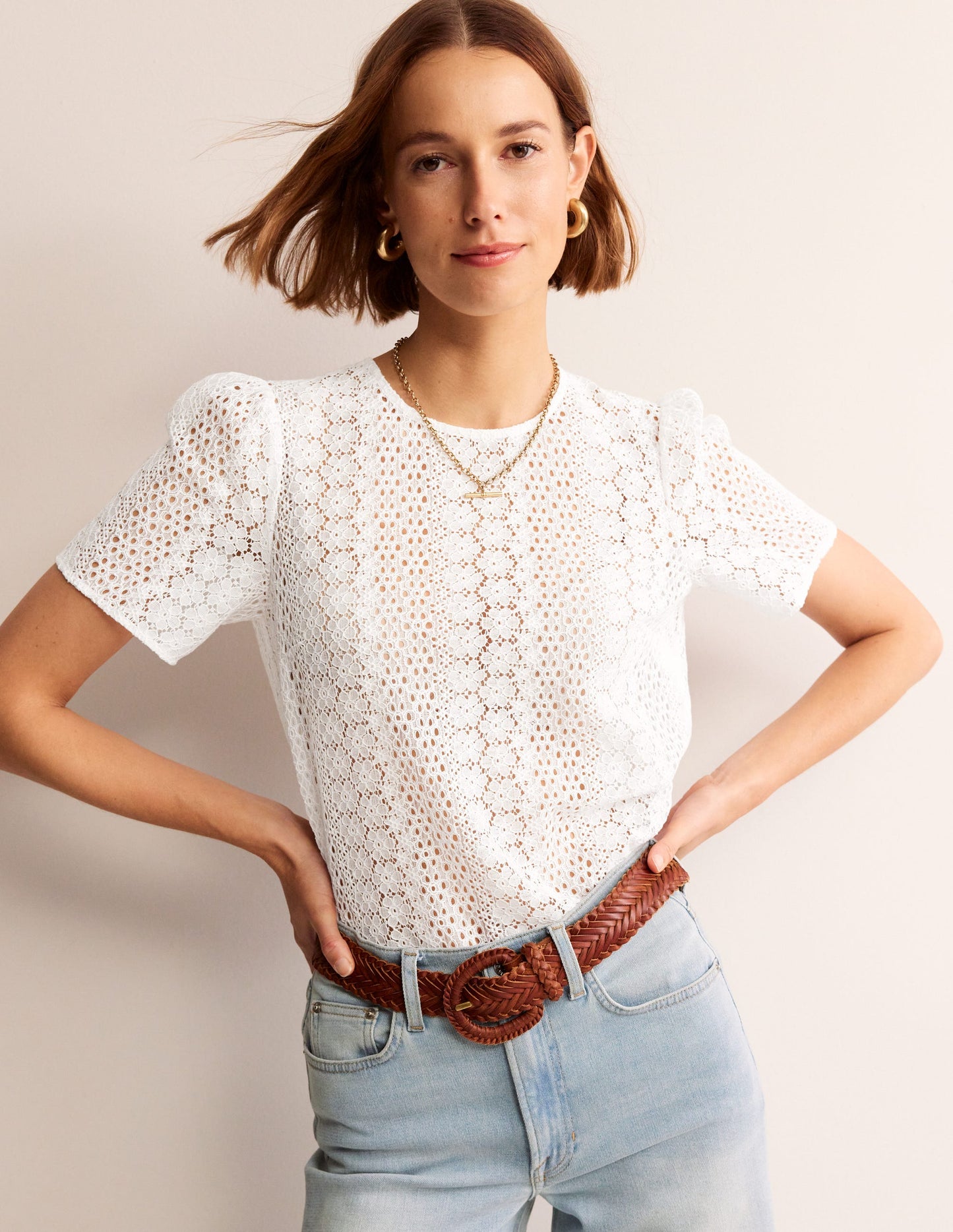 Lace T-Shirt-Ivory