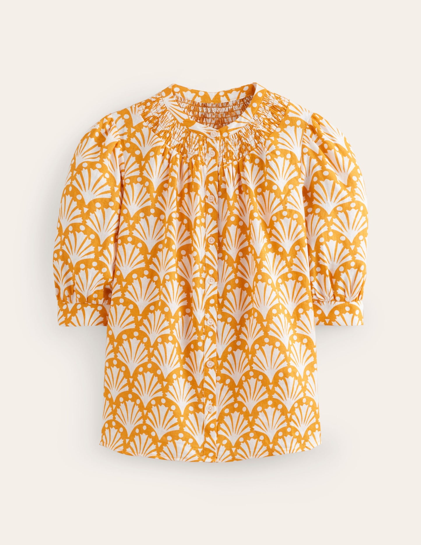 Ada Linen Top-Artisan Gold, Shells