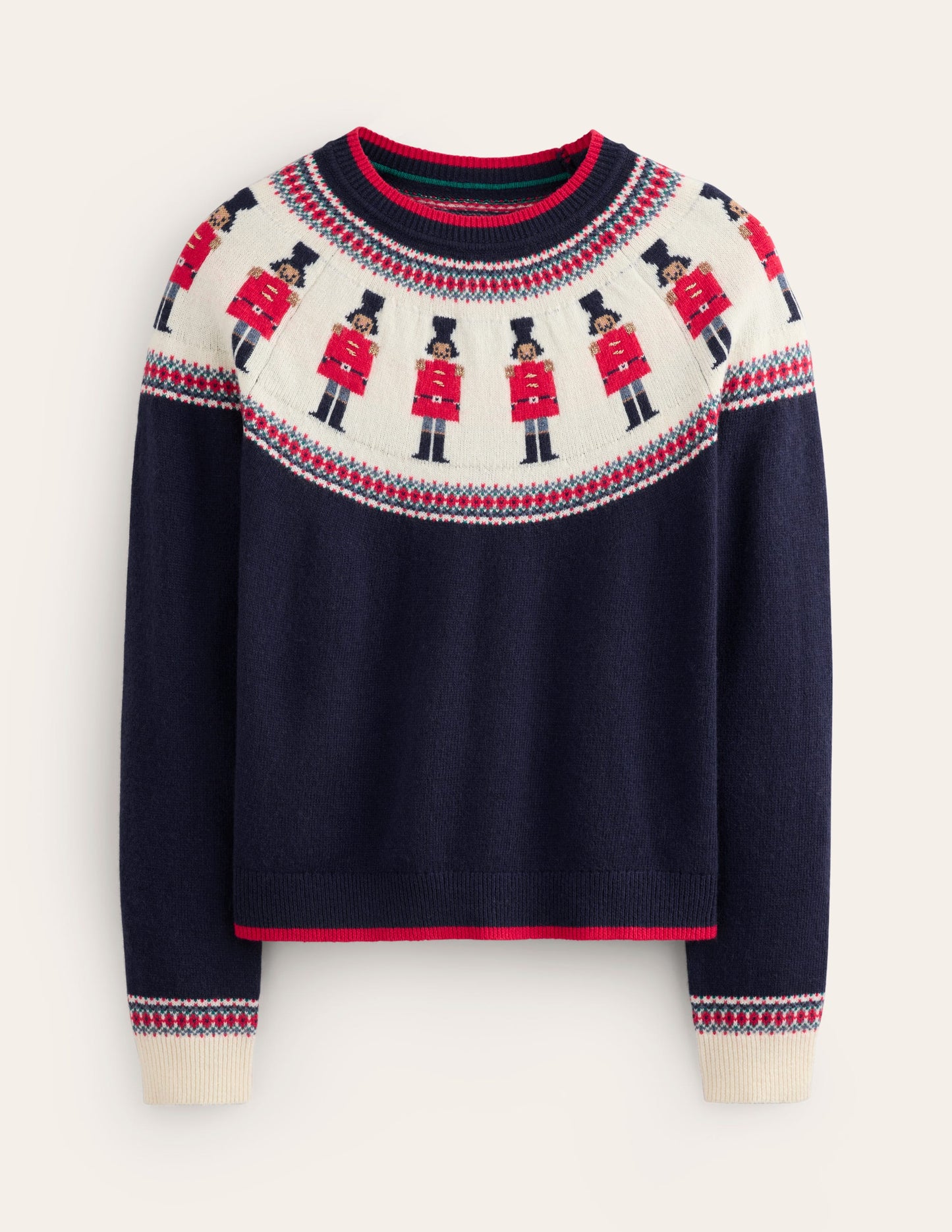 Edie Fair Isle Jumper-Navy, Soldiers