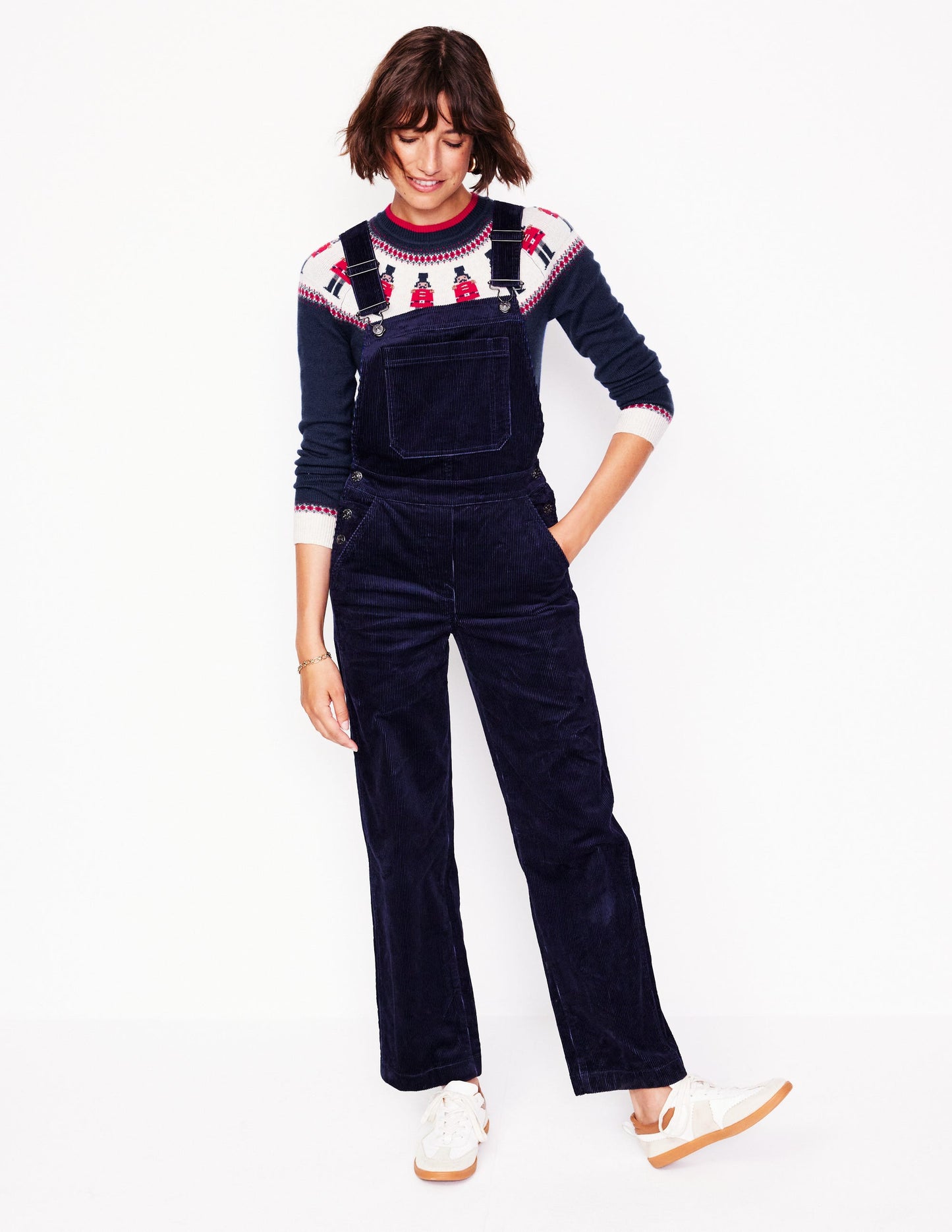 Edie Fair Isle Jumper-Navy, Soldiers