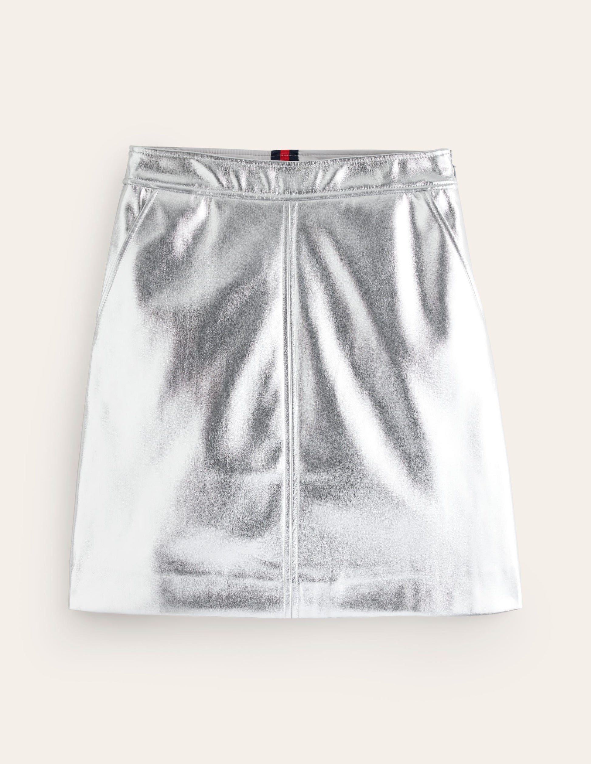 Metallic PU Skirt-Silver-6