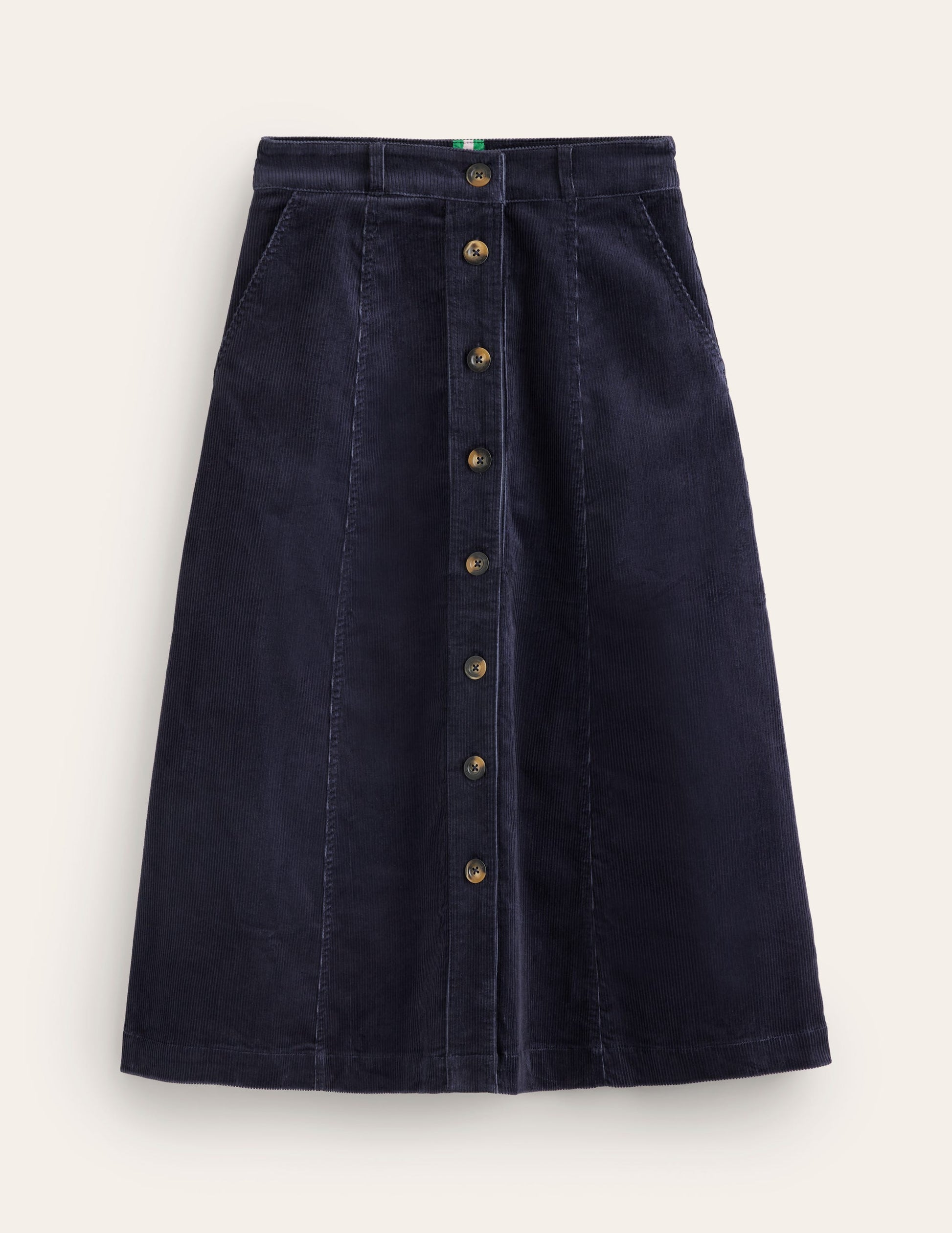 Petra Cord Midi Skirt-Navy-5