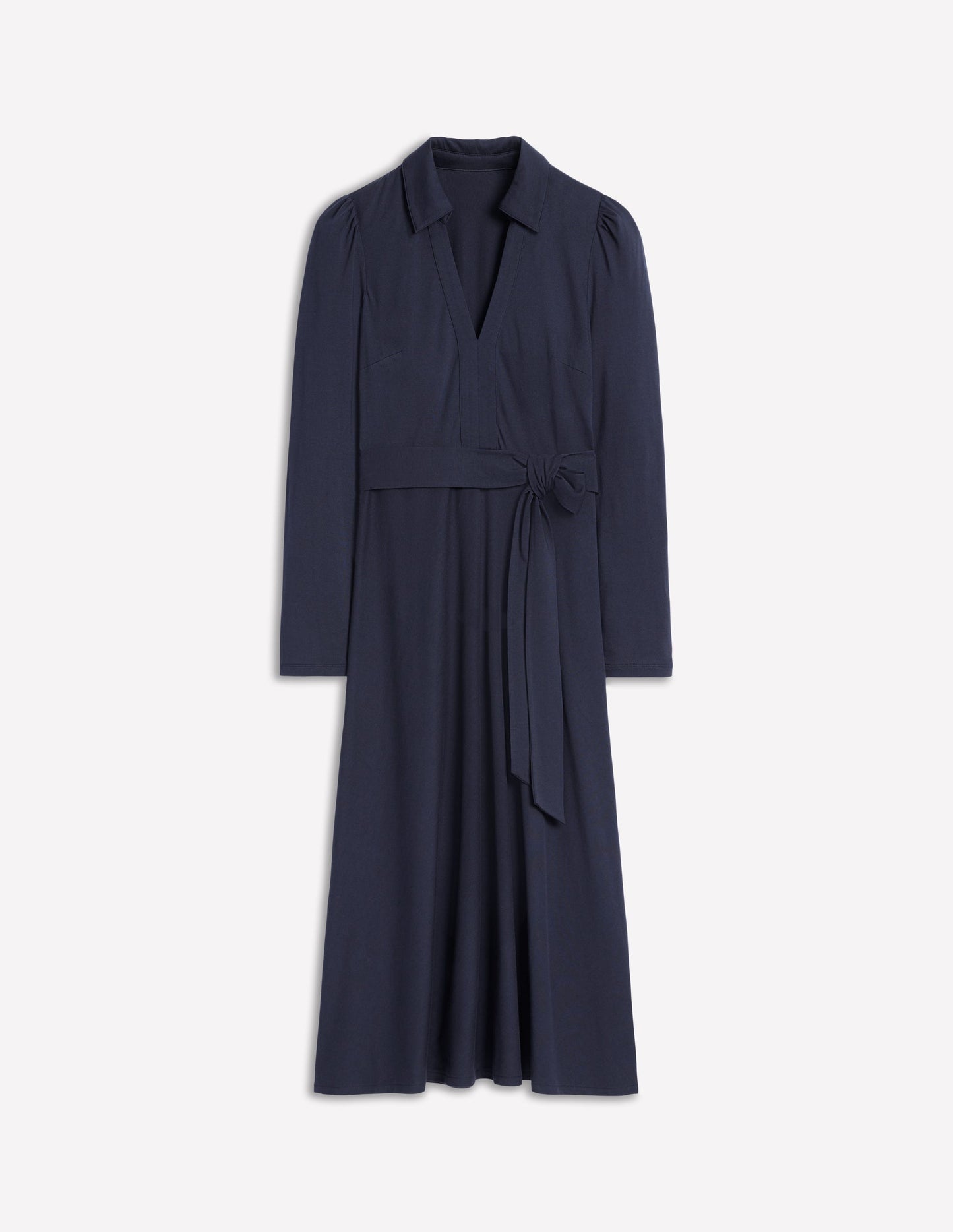 Imogen Collared Jersey Dress-Navy