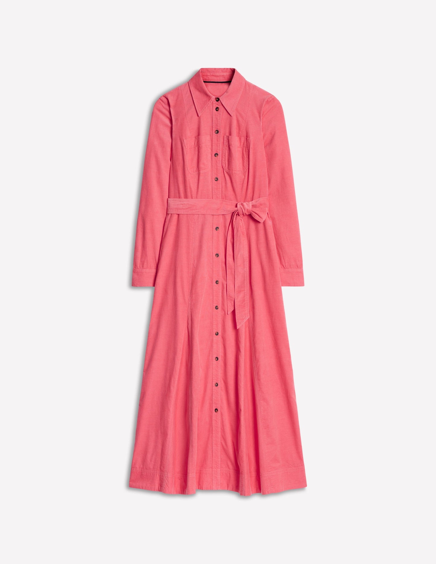 Tess Cord Midi Shirt Dress-Azalea Pink
