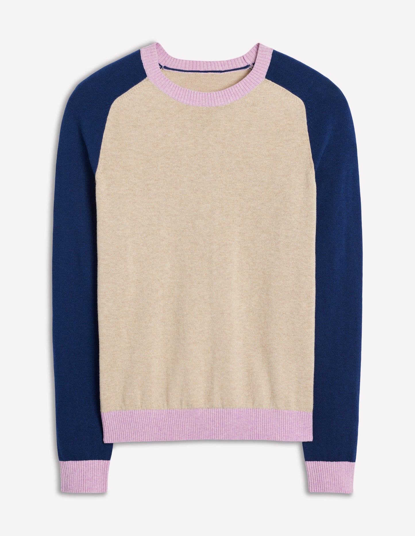 Meg Raglan Sleeve Jumper-Chinchilla Melange,Colourblock
