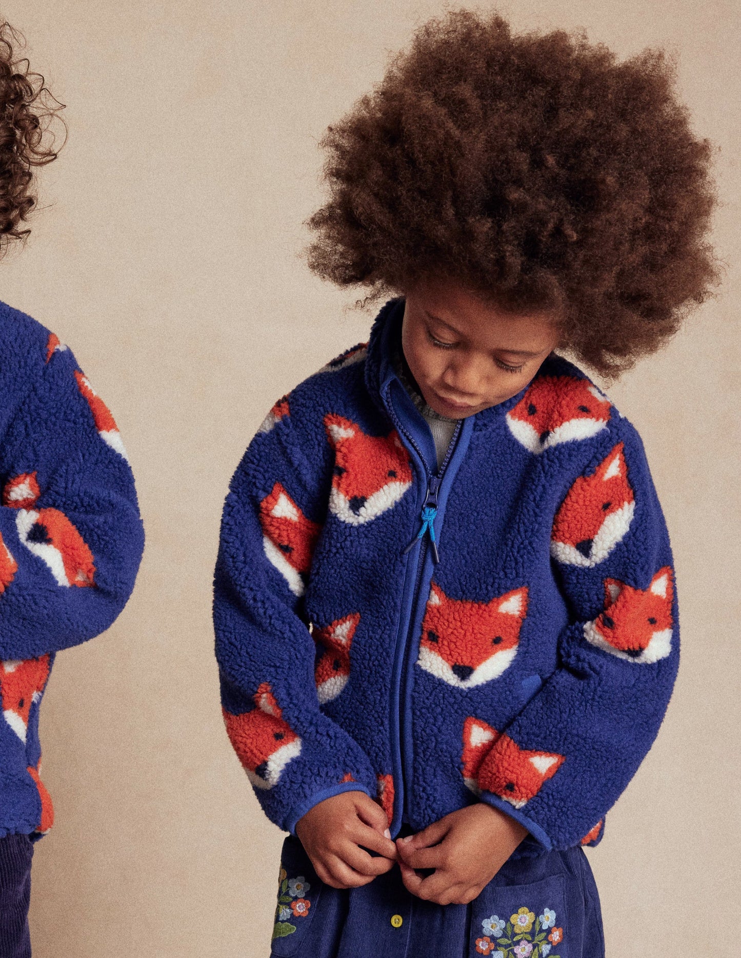 Cosy Borg Jacket-Sapphire Blue Foxes