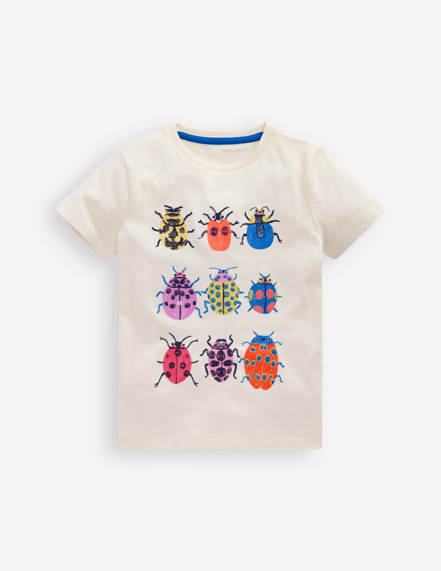 Superstitch T-Shirt-Soft Ivory Ladybirds