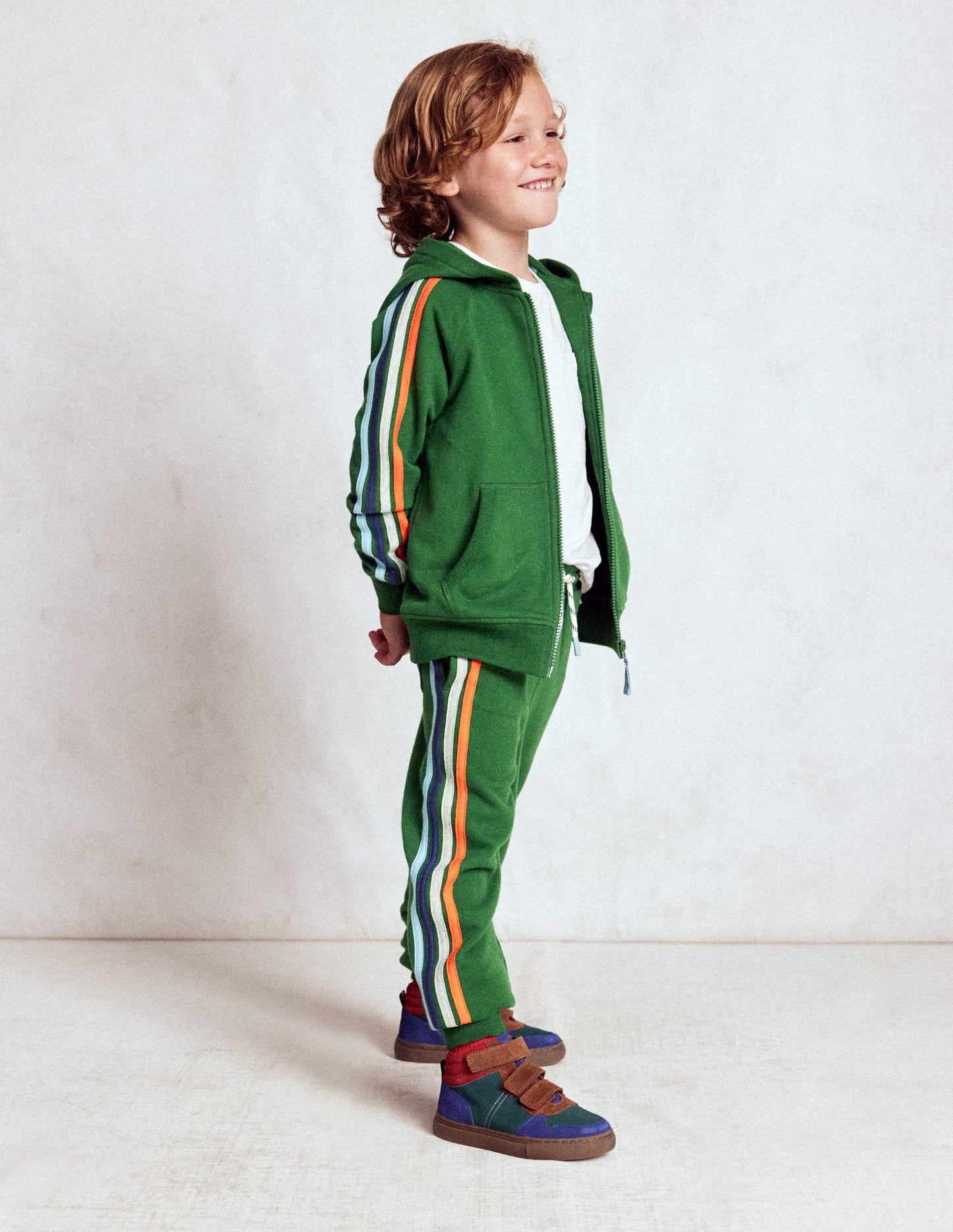Rainbow Stripe Joggers-Pine Green