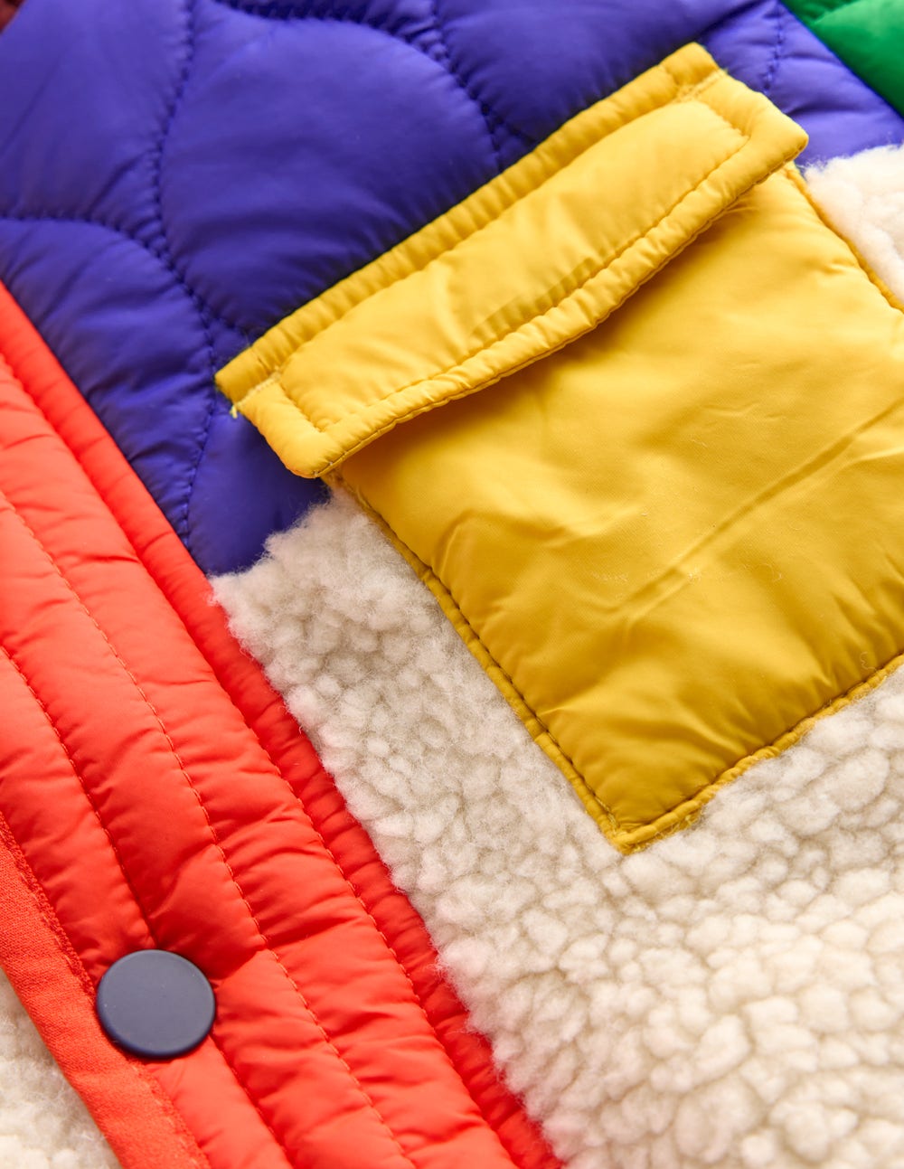 Quilted Borg Jacket-Natural Borg