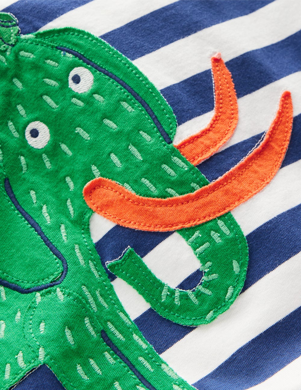 Short Sleeve Appliqué T-shirt-Prehistoric Animals Applique