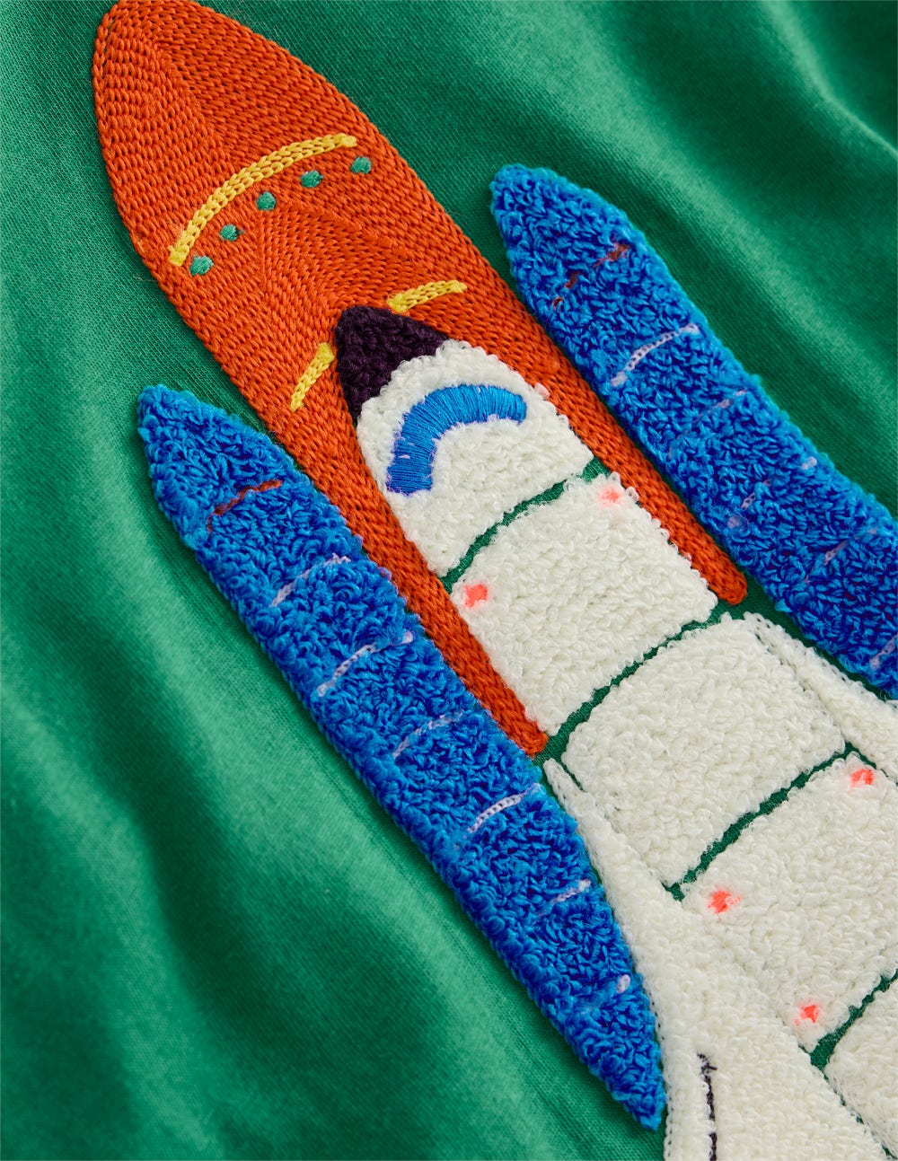 Short Sleeve Bouclé T-shirt-Shady Green Rocket