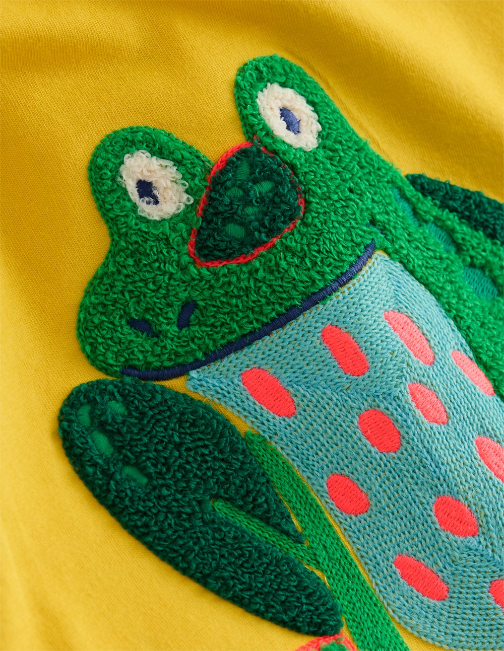 Short Sleeve Bouclé T-shirt-Pineapple Yellow Frog