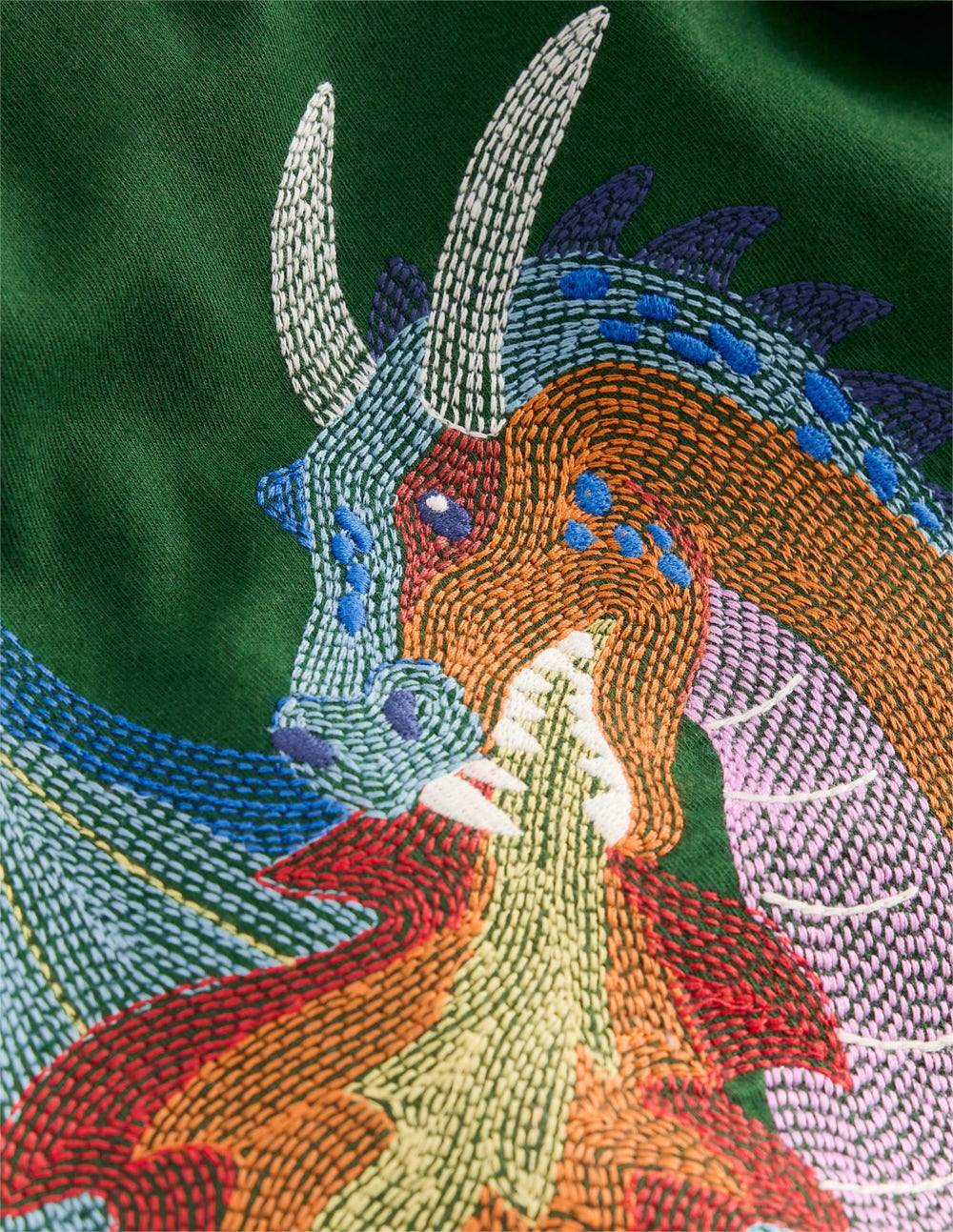 Longsleeve Superstitch T-shirt-Shady Green Dragon