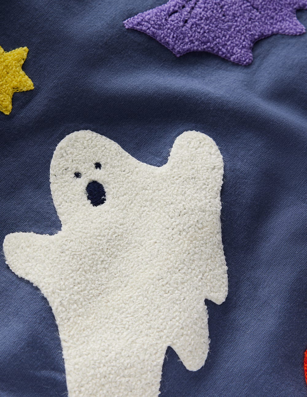 Long Sleeve Bouclé T-shirt-Robot Blue Halloween
