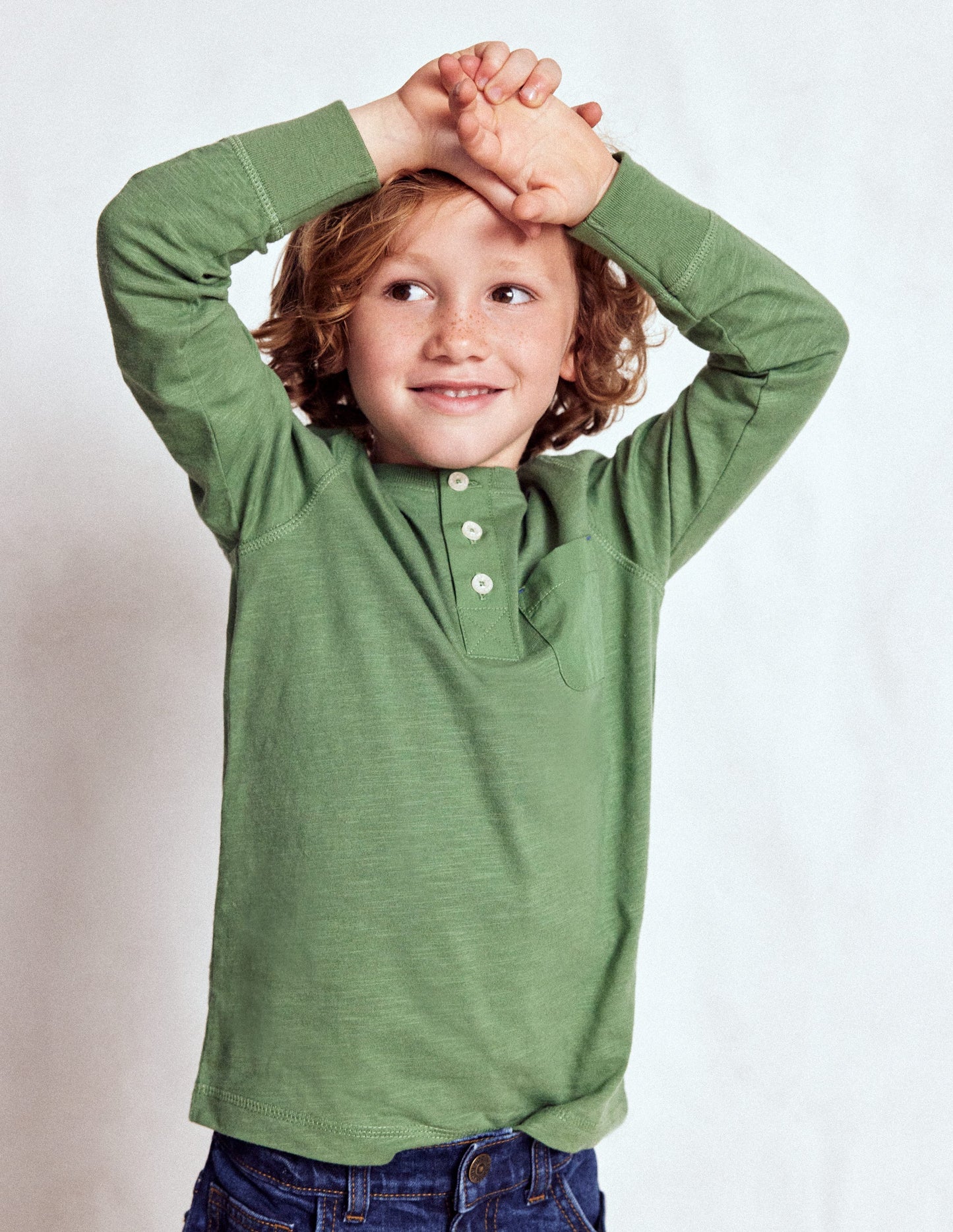 Everyday Henley T-shirt-Newt Green