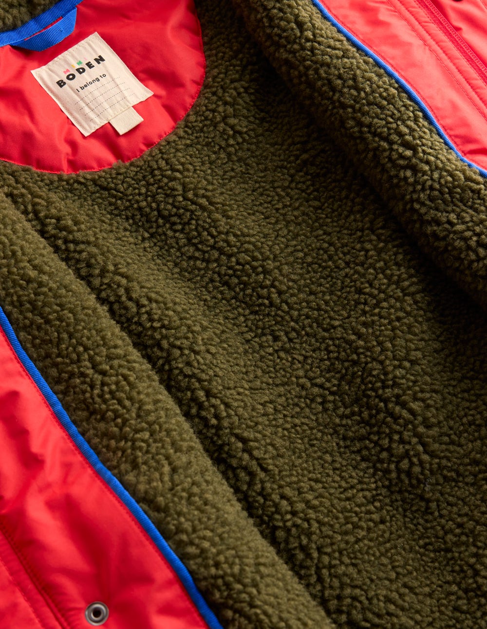 Borg Lined Anorak-Red