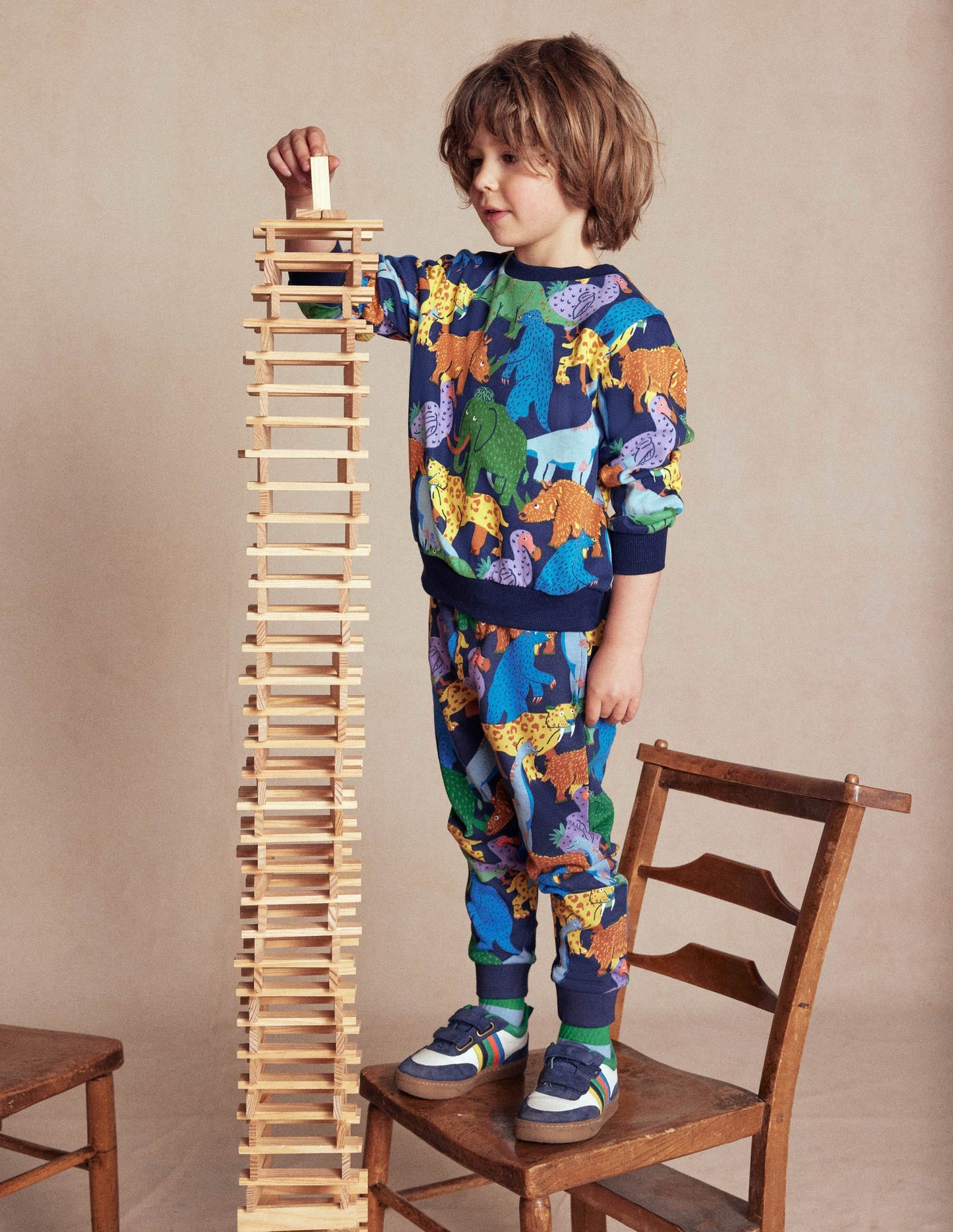 Everyday Printed Sweatshirt-Prehistoric Animals