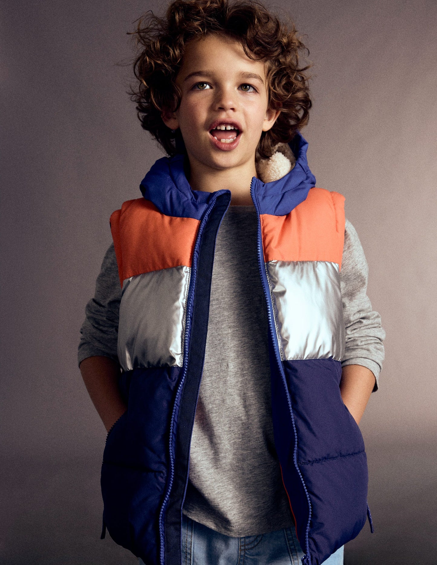 2-in-1 Padded Coat-Colour Block