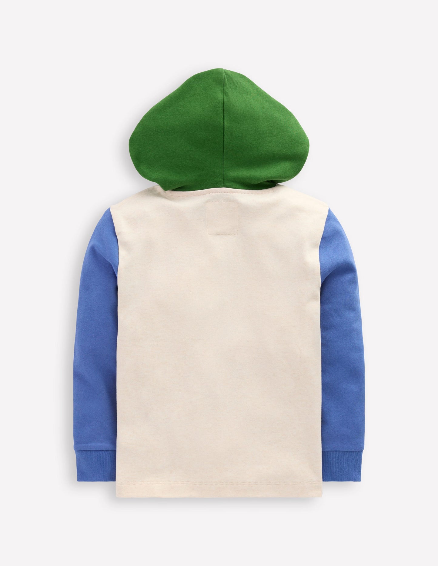 Hooded Mid-weight T-shirt-Oatmeal Marl/ Blue River