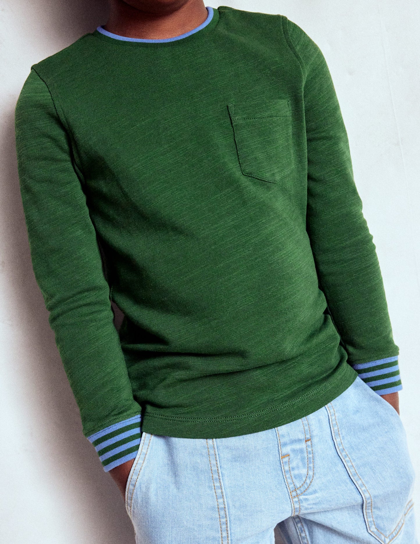 Cosy Mid-weight T-shirt-Pine Green