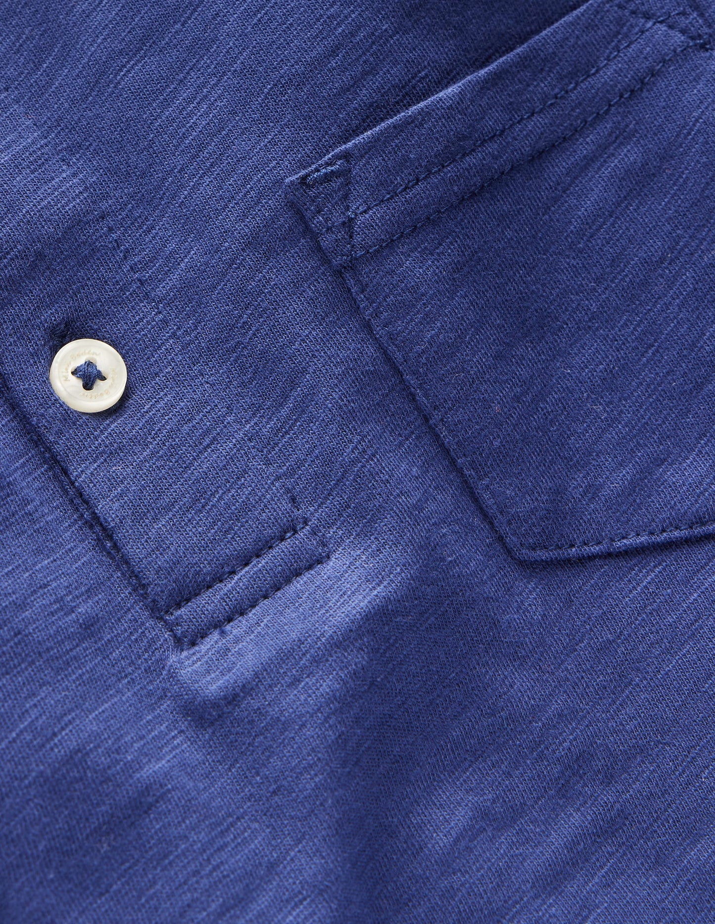 Long Sleeve Slub Polo-College Navy