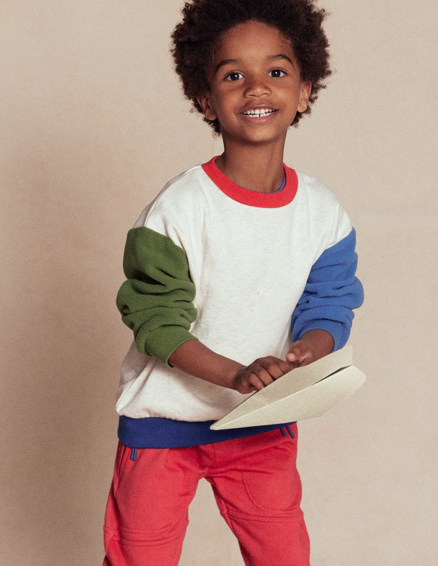 Colourblock Sweatshirt-Oatmeal Marl Colourblock