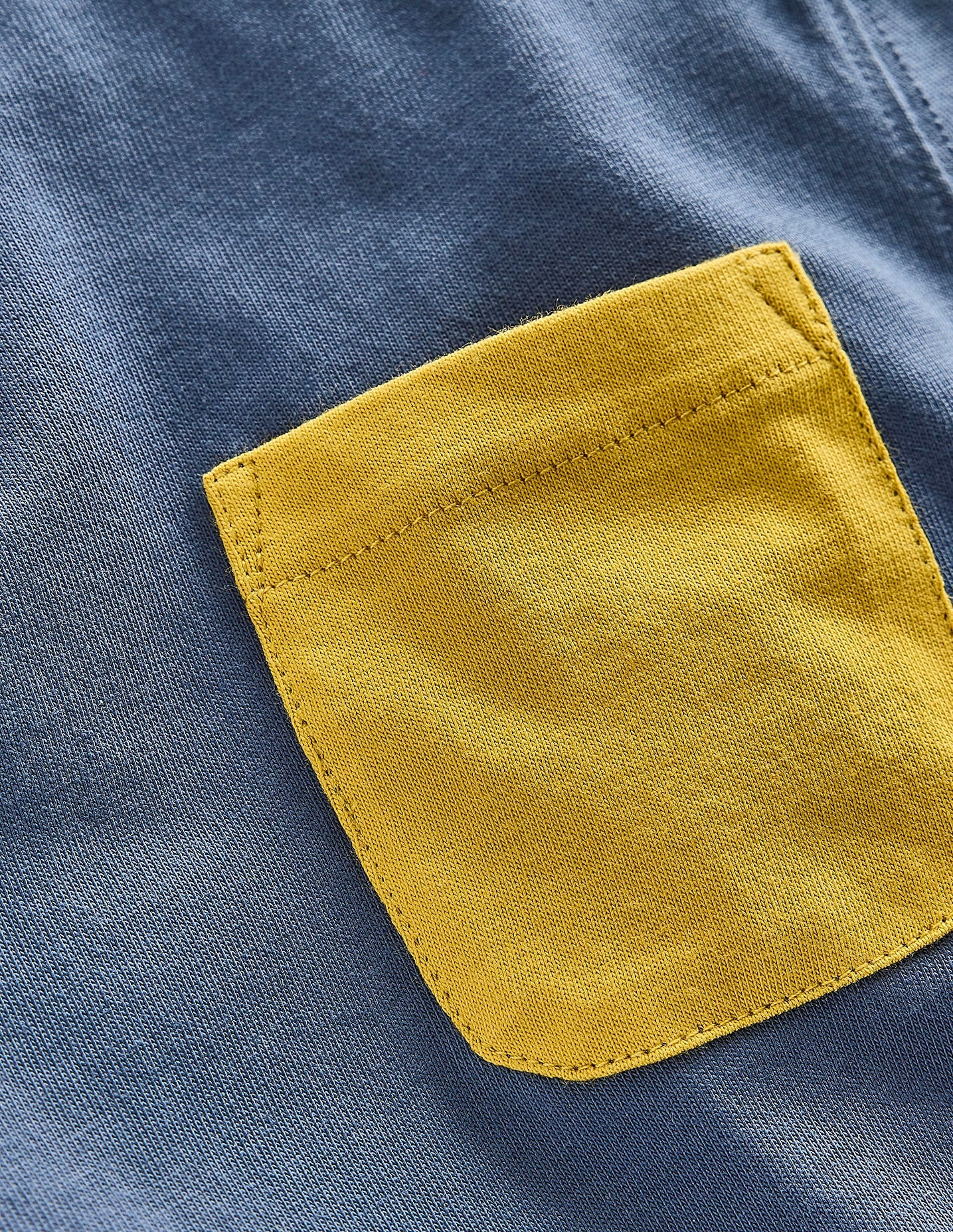 Colour Block T-shirt-Robot Blue/ Canary Yellow