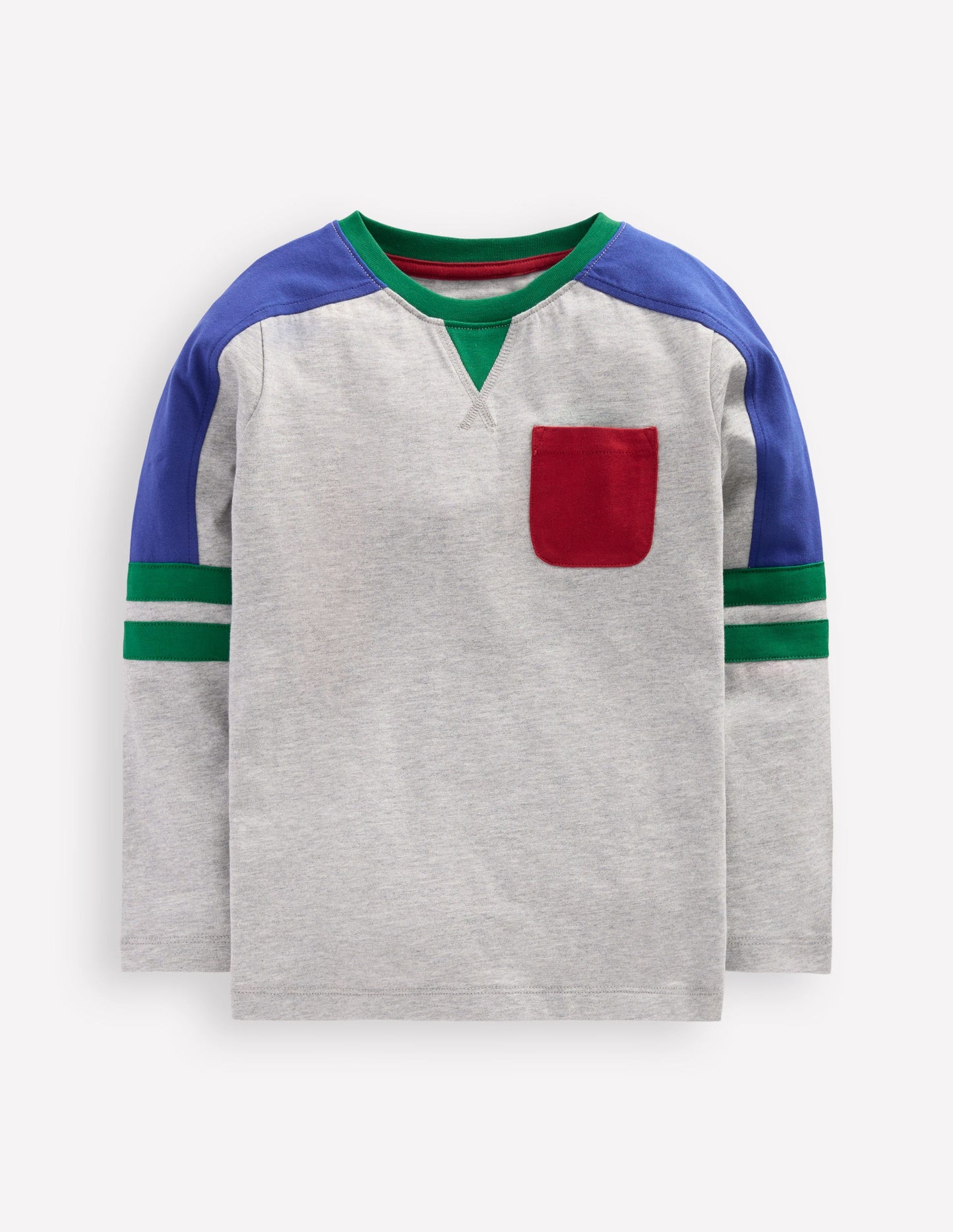 Colour Block T-shirt-GREY MARL COLOURBLOCK