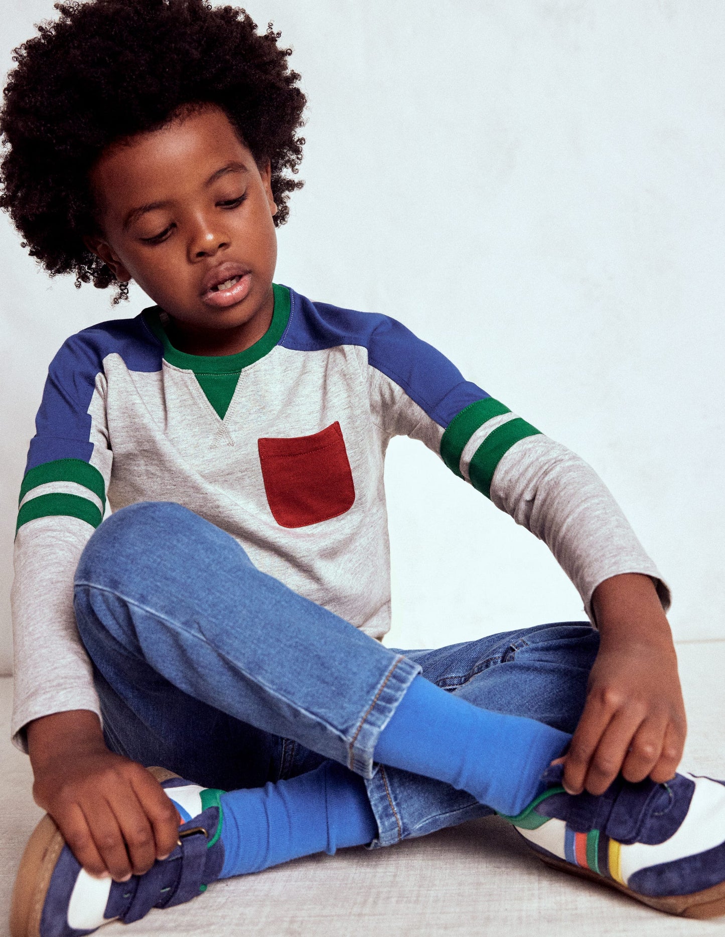 Colour Block T-shirt-GREY MARL COLOURBLOCK