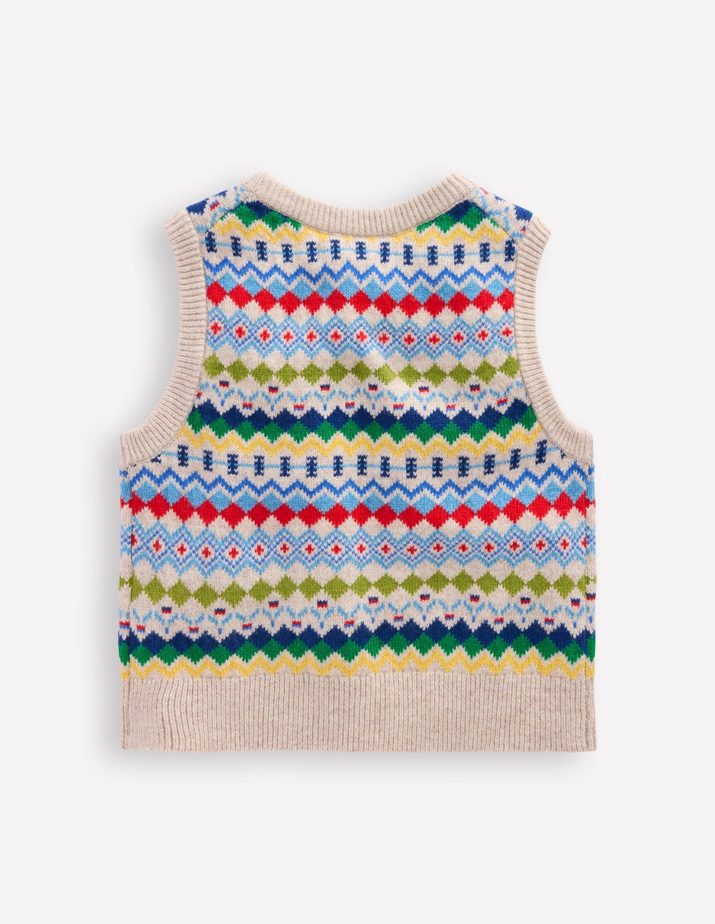 Fair Isle Tank-Oatmeal Marl Fair Isle