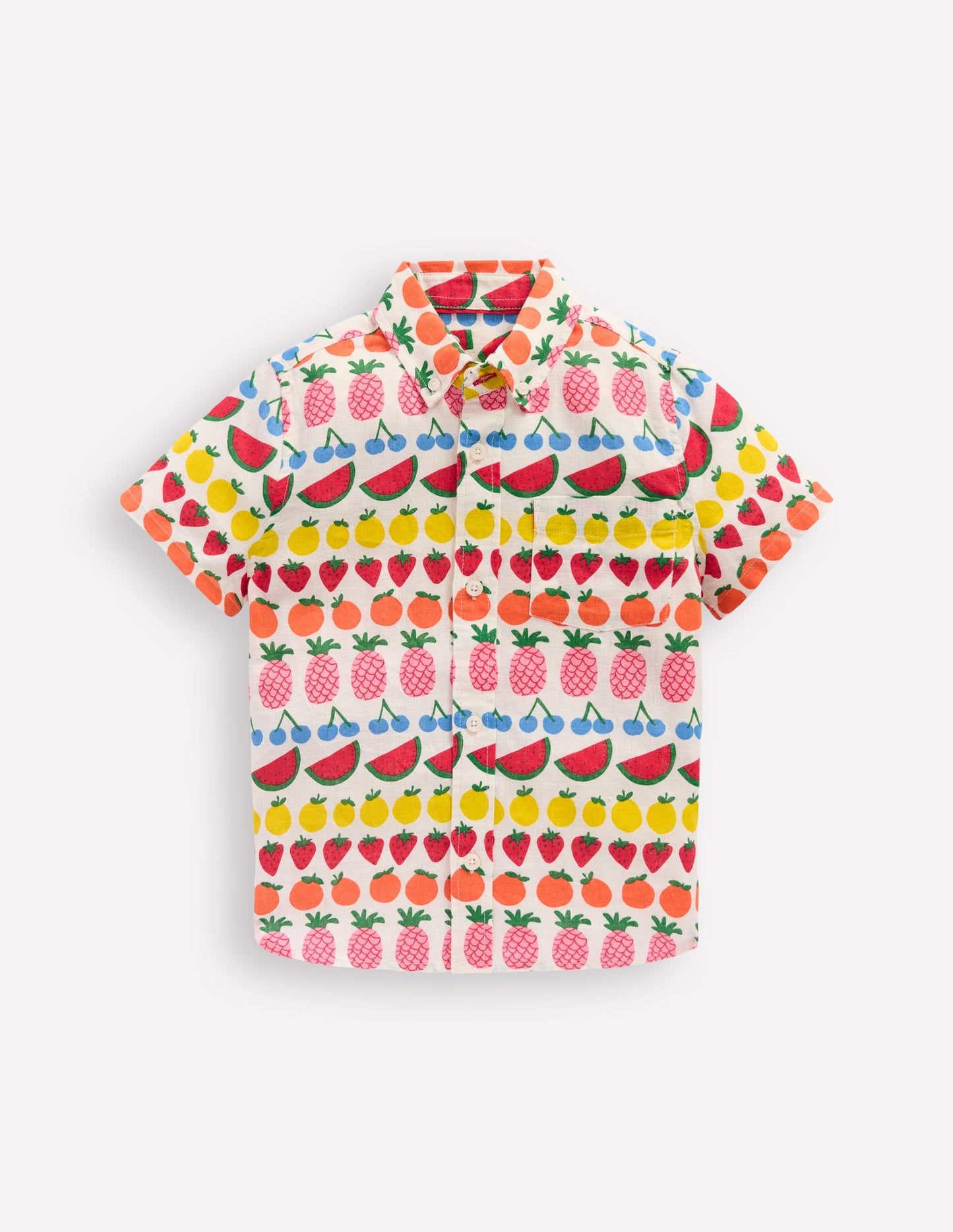 Cotton Linen Shirt-Fruit Stripe