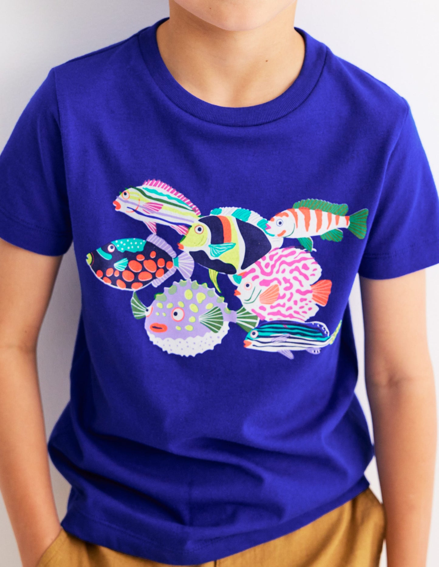 Short Sleeve Riso T-Shirt-Blue Heron Fish